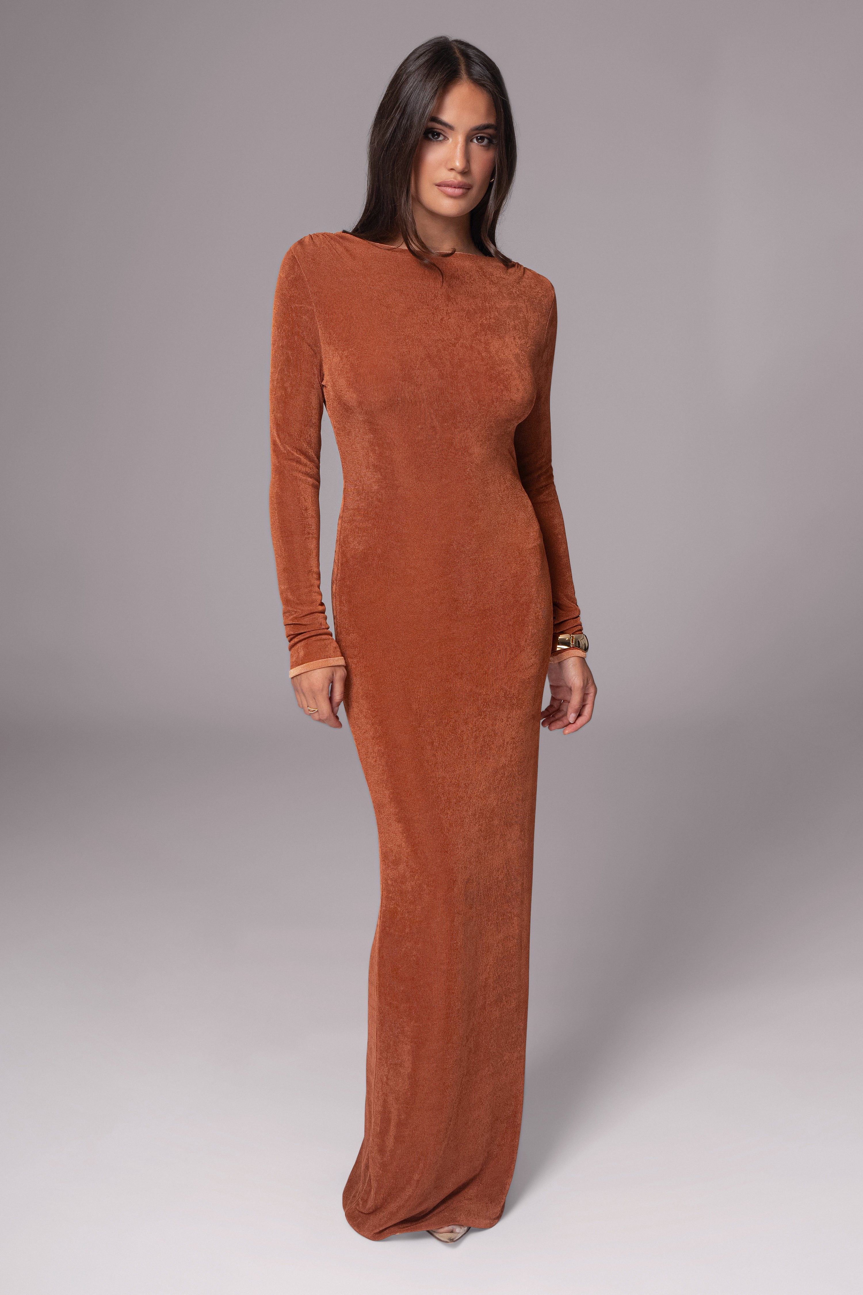 Robe maxi réversible en bronze/sienne Ashton