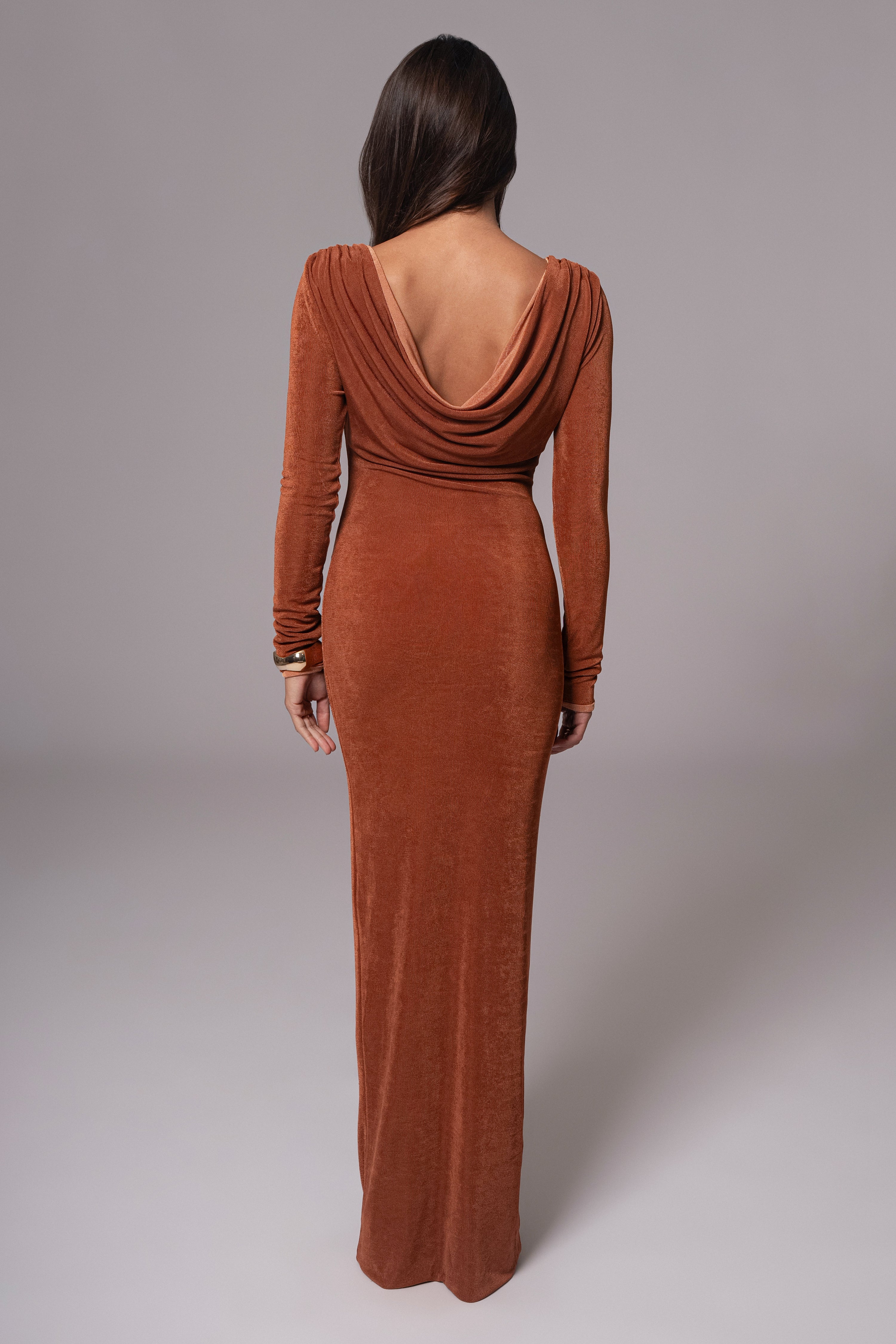 Robe maxi réversible en bronze/sienne Ashton