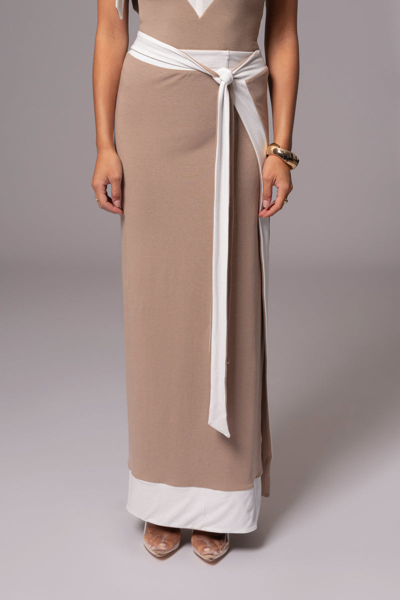 Ivory/Beige Kamie Reversible Skirt Set