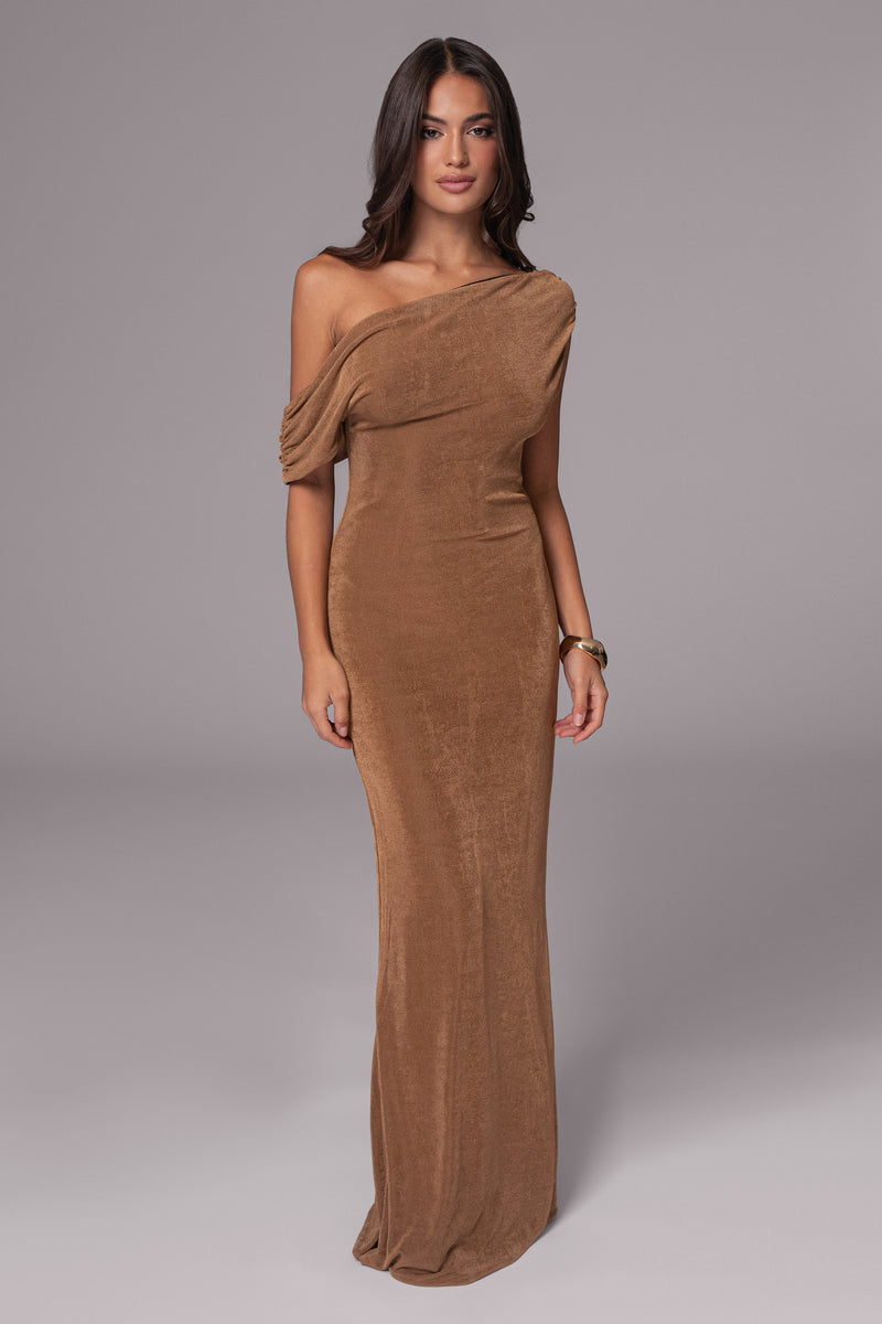 Black/Brown Classic Elegance Reversible Maxi Dress