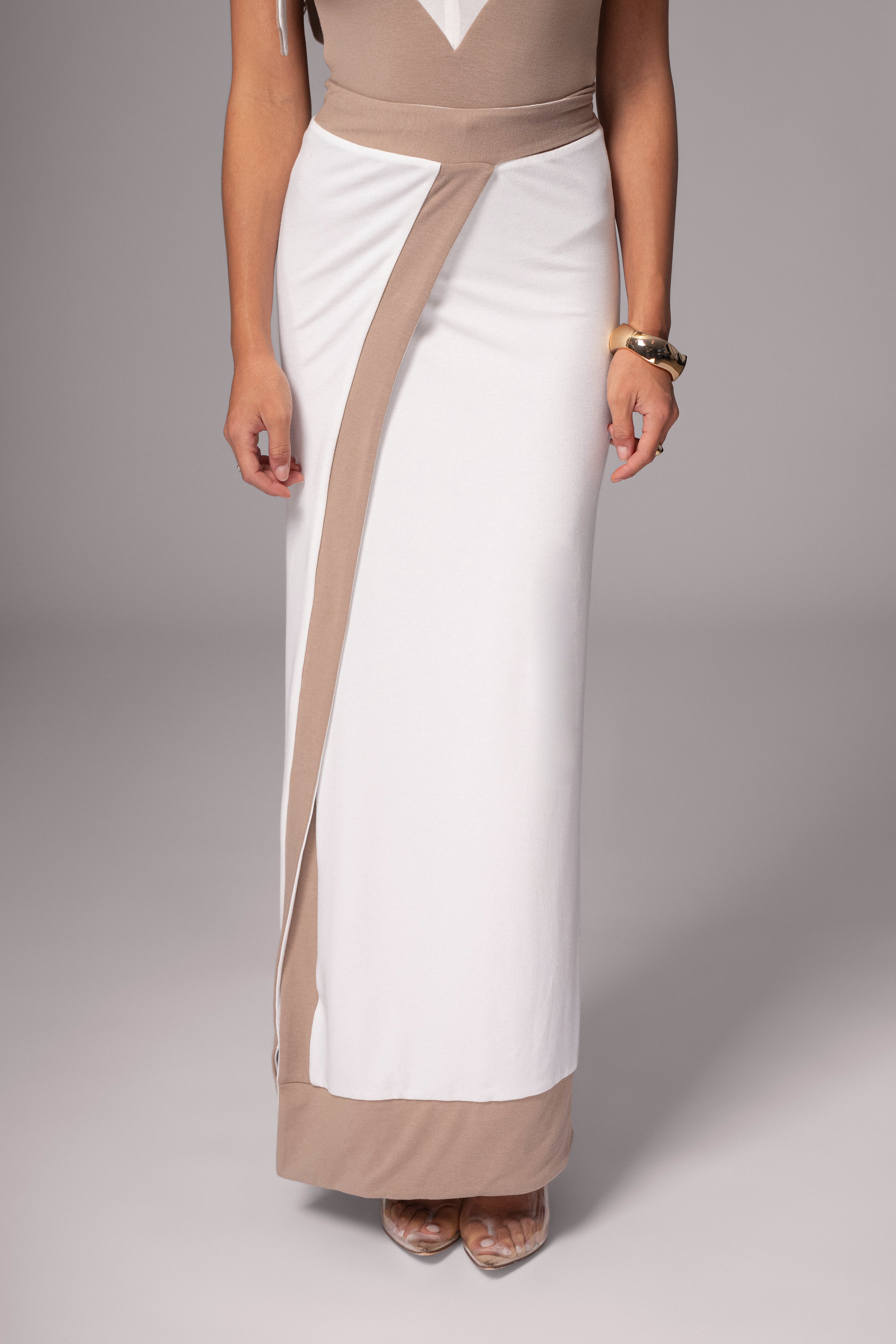 Ivory/Beige Kamie Reversible Skirt Set