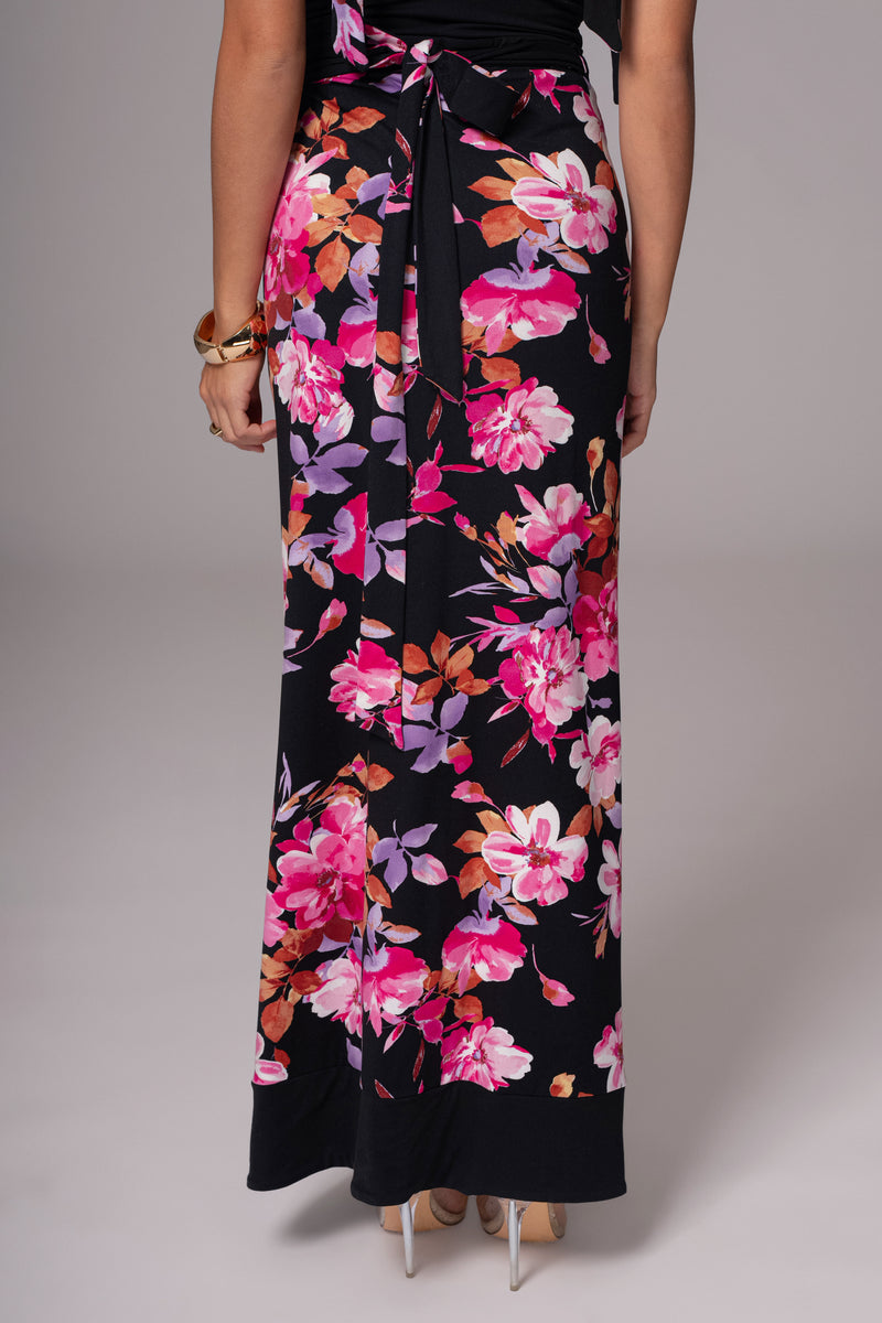 Black Floral Kamie Reversible Skirt Set