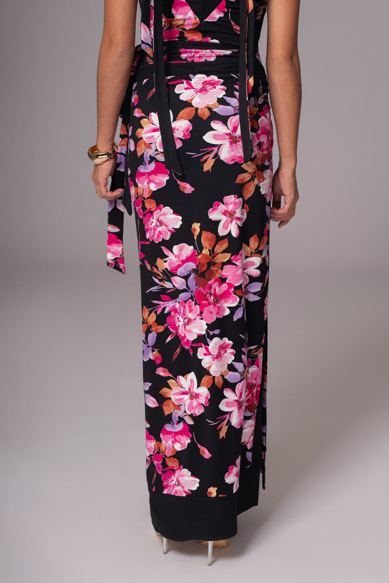 Black Floral Kamie Reversible Skirt Set