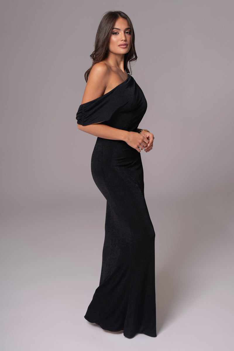 Black/Brown Classic Elegance Reversible Maxi Dress