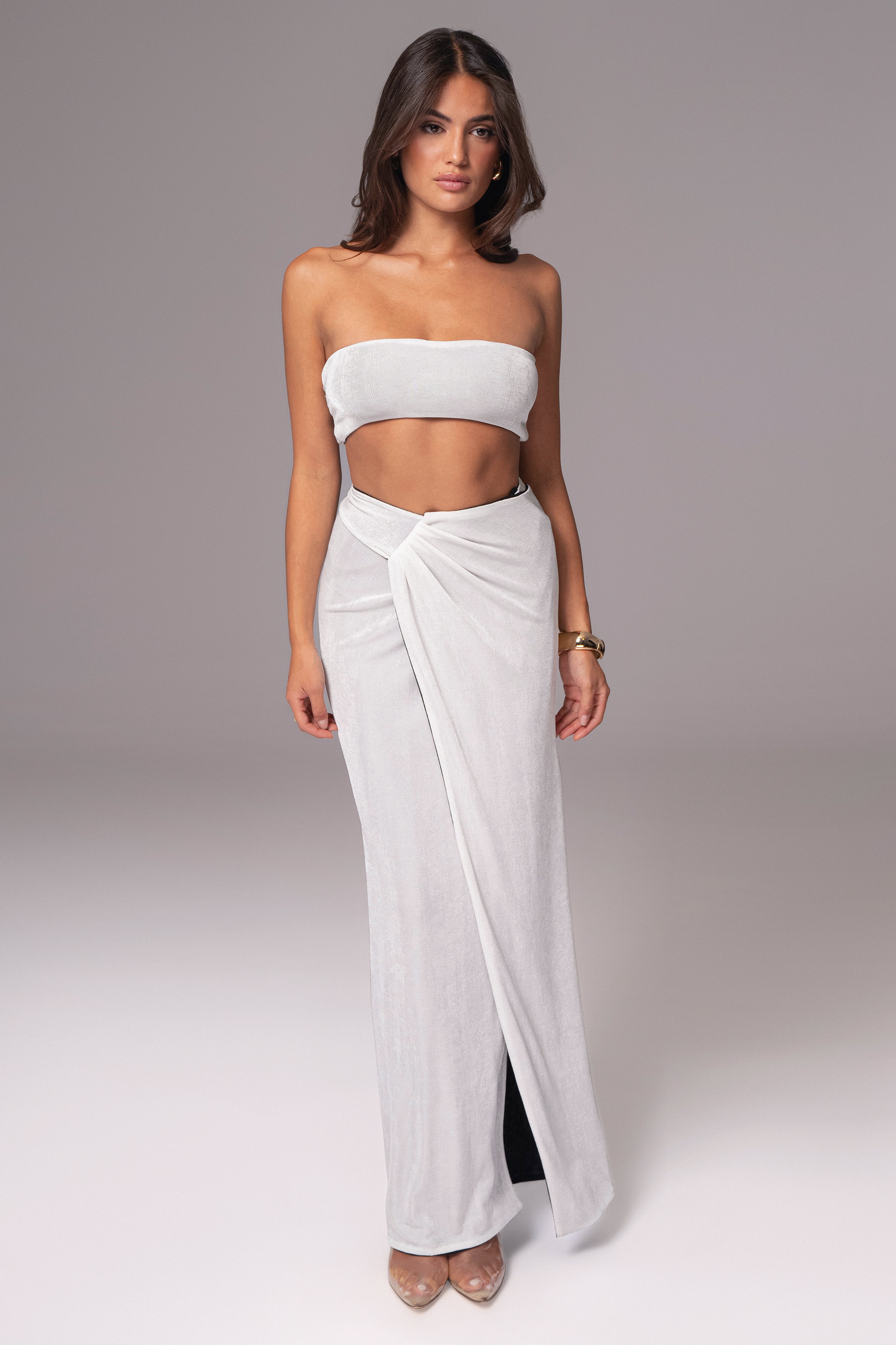 White/Black Venus Reversible Skirt Set - JLUXLABEL