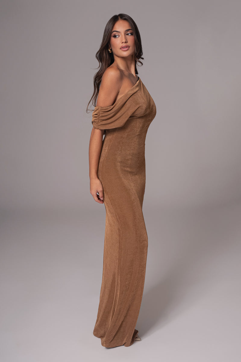 Black/Brown Classic Elegance Reversible Maxi Dress