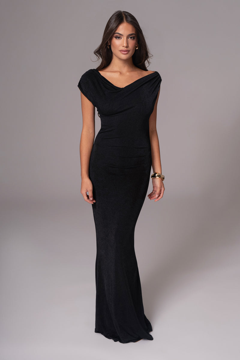 Robe maxi réversible élégance classique noire/brune