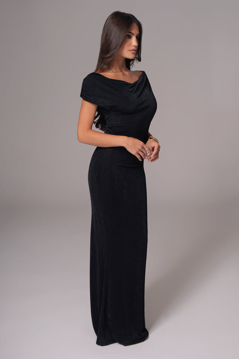 Black/Brown Classic Elegance Reversible Maxi Dress