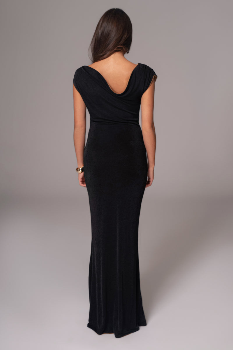 Robe maxi réversible élégance classique noire/brune