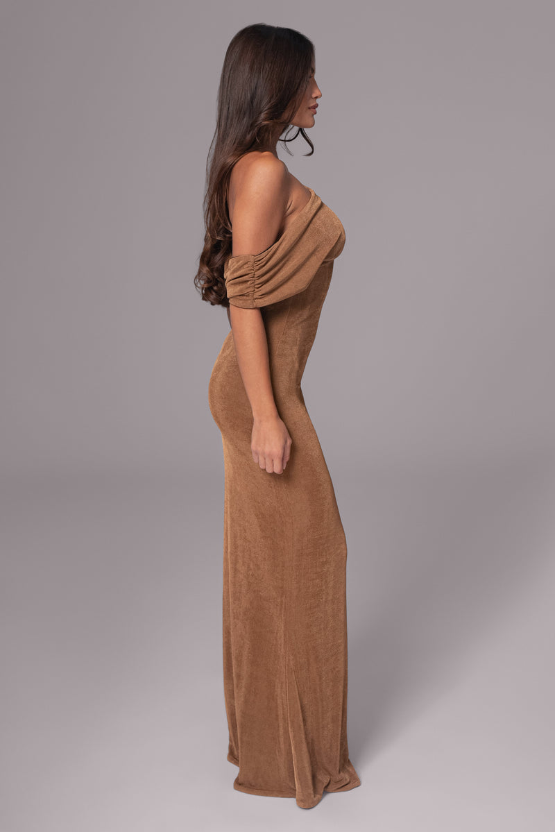 Black/Brown Classic Elegance Reversible Maxi Dress