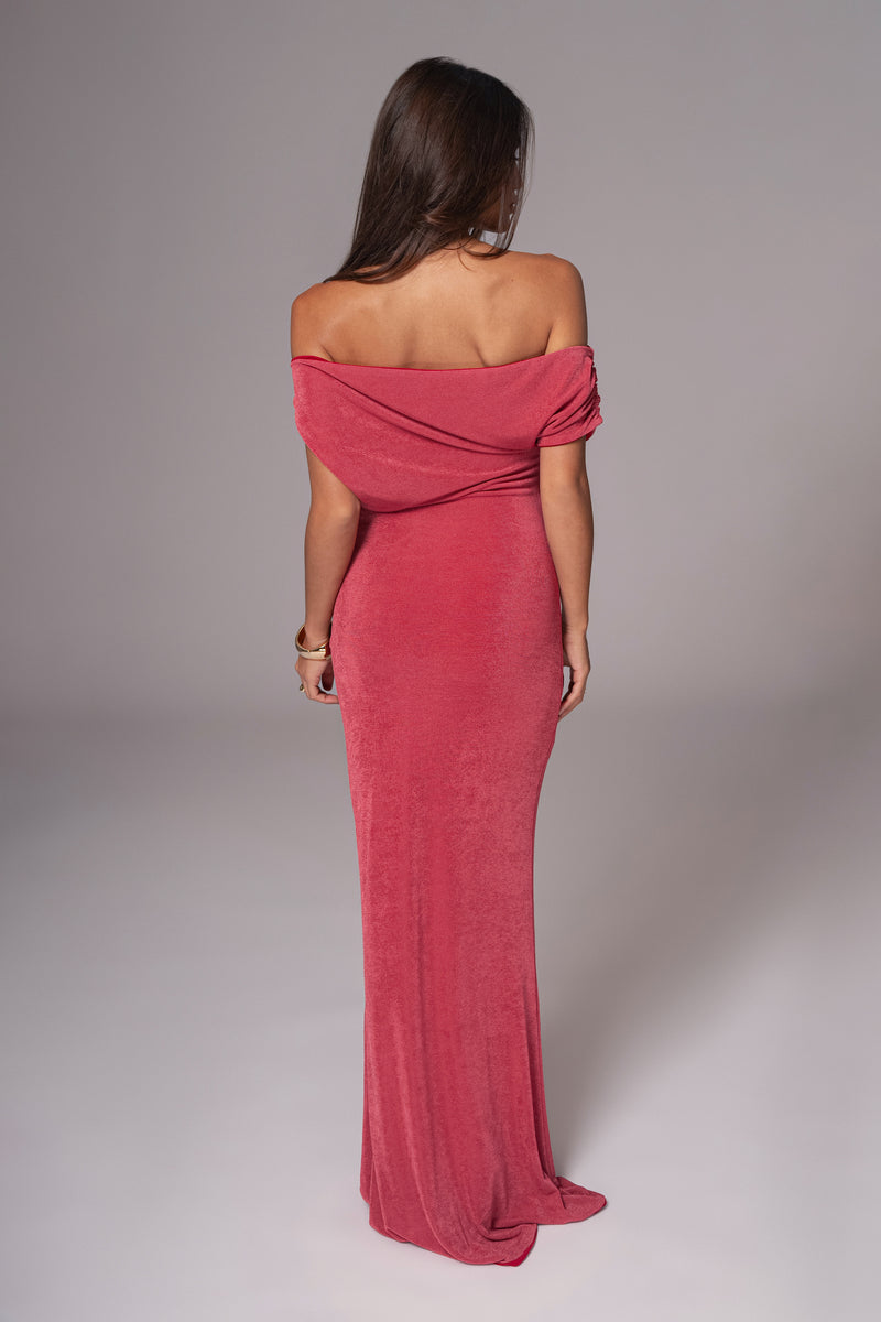 Robe Maxi Réversible Élégance Classique Baie/Rouge