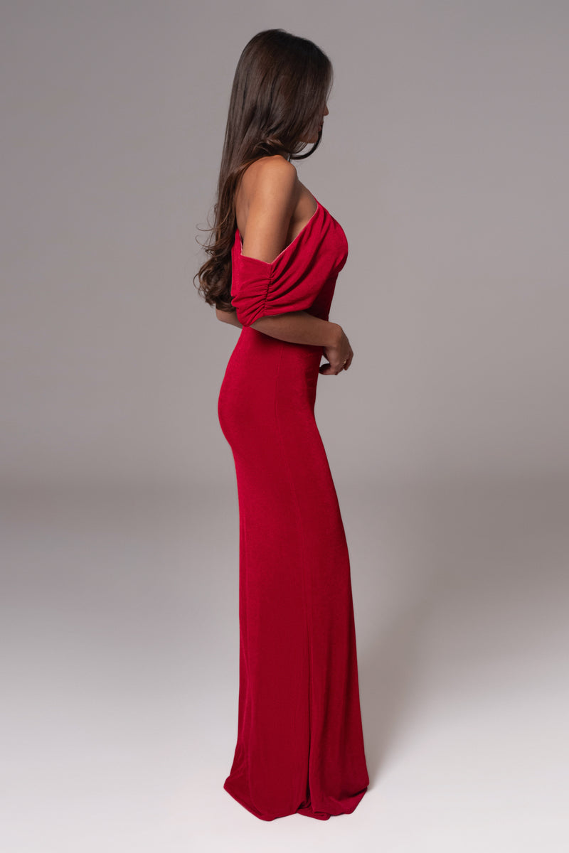 Robe Maxi Réversible Élégance Classique Baie/Rouge