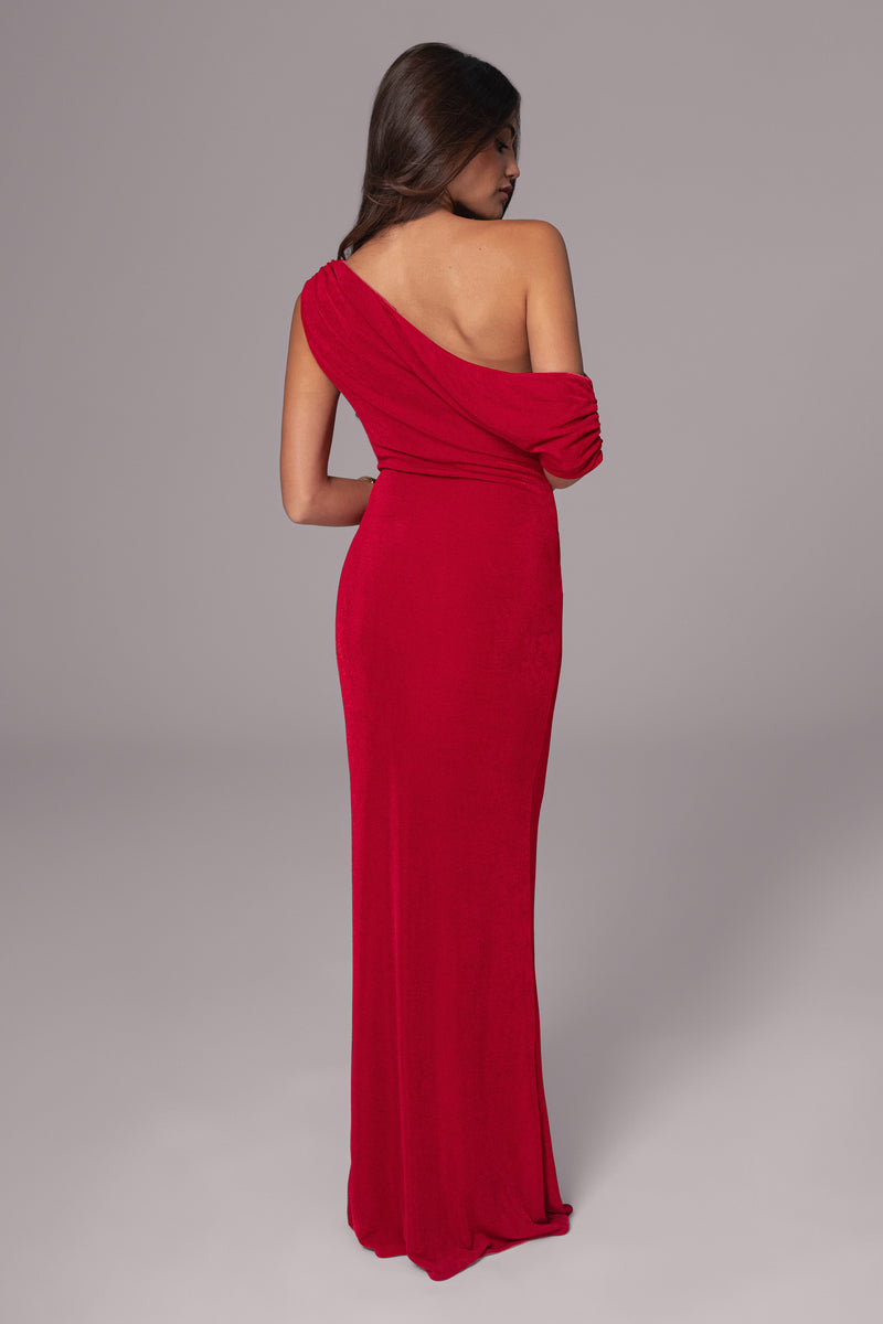 Robe Maxi Réversible Élégance Classique Baie/Rouge