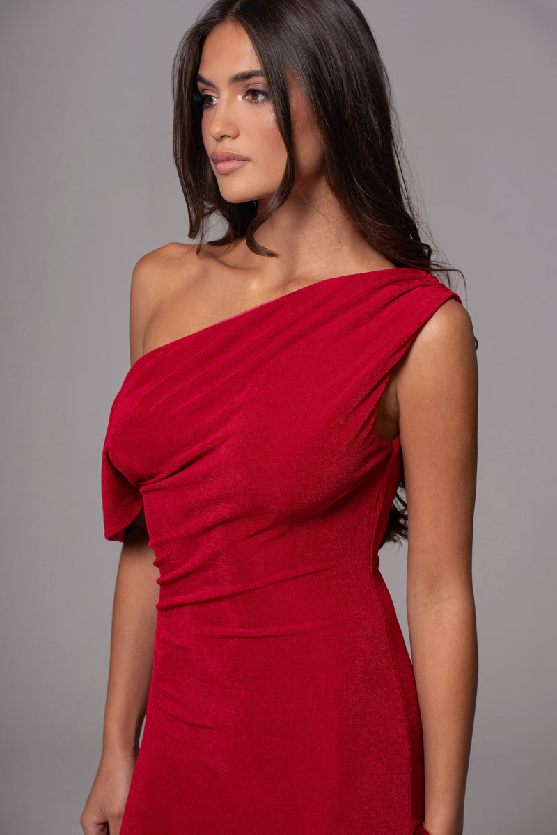 Robe Maxi Réversible Élégance Classique Baie/Rouge