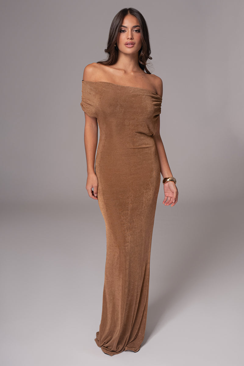 Black/Brown Classic Elegance Reversible Maxi Dress