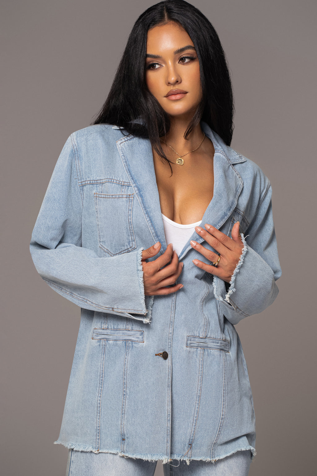 NAT & LIV x JLUXLABEL Light Wash Denim Lisbeth Korsett