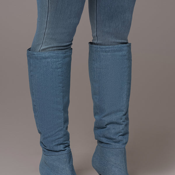 Guess nidia clearance slouchy denim boots