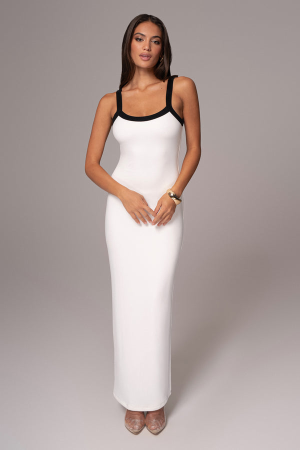 Robe Maxi Contrast Francesca Blanche