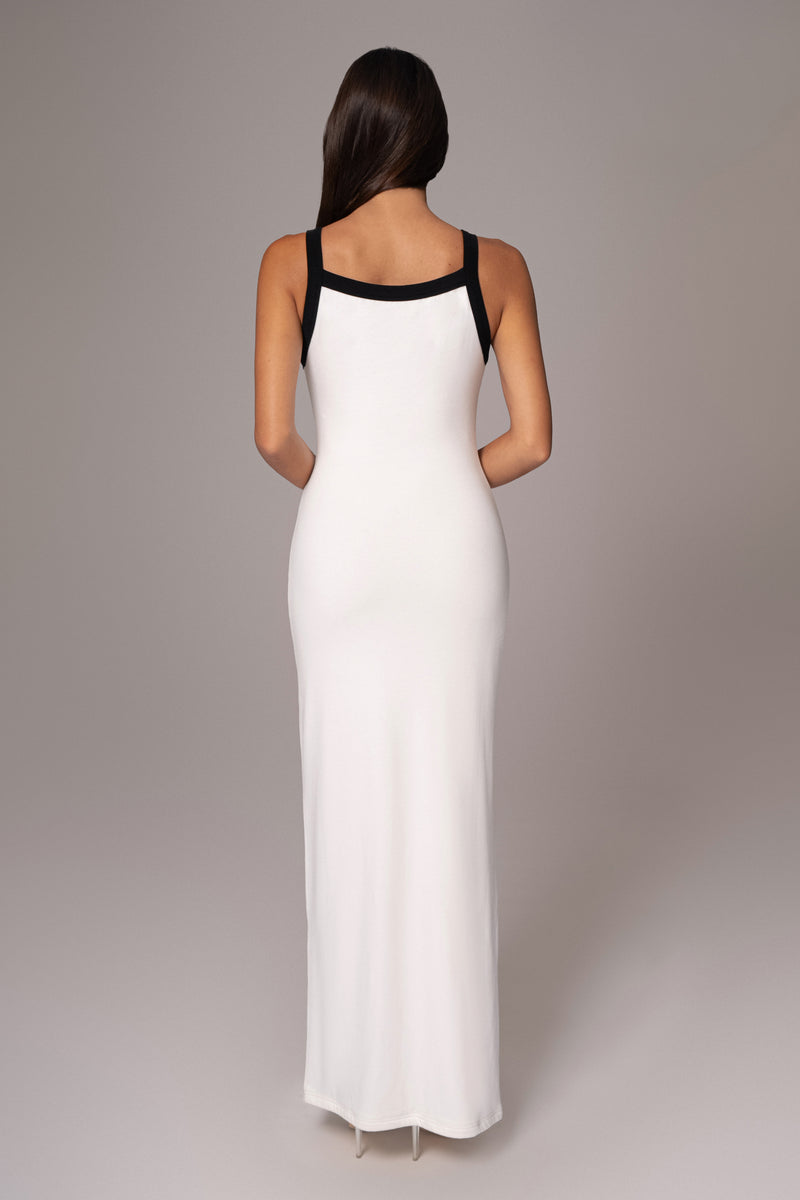 Robe Maxi Contrast Francesca Blanche