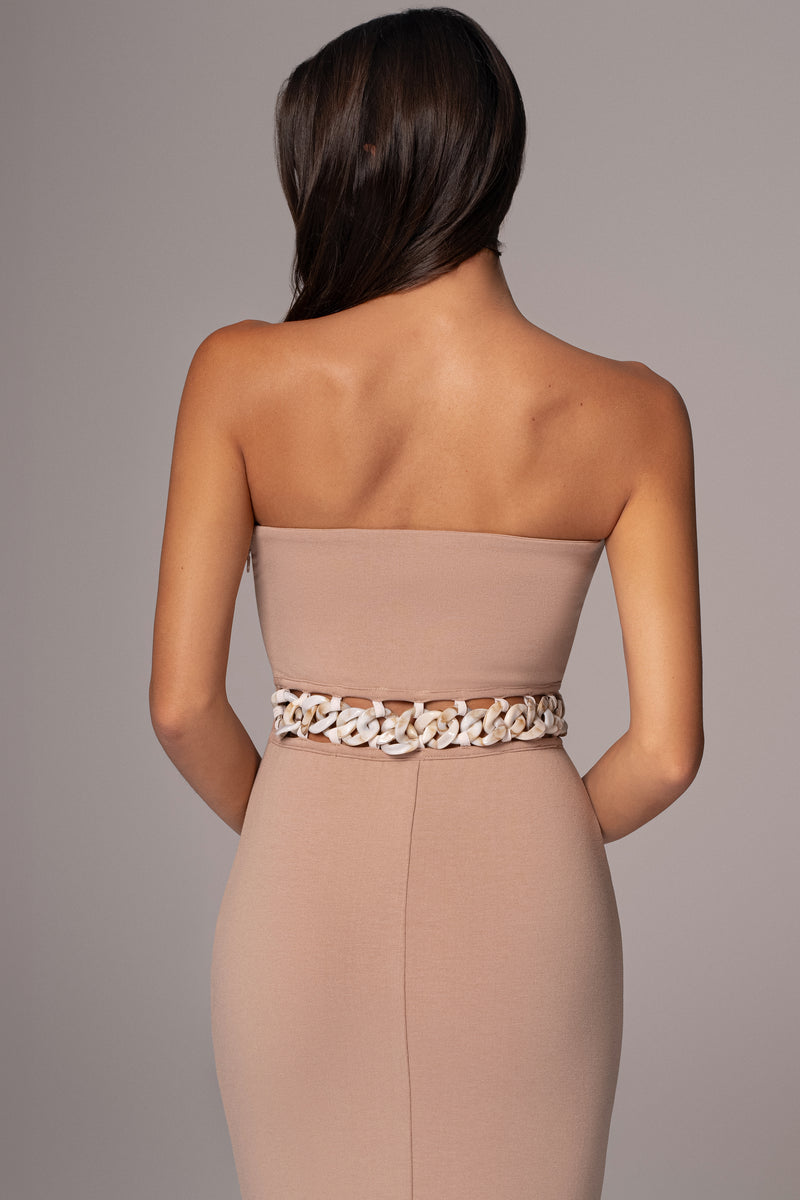 Beige Clarisse One Shoulder Dress