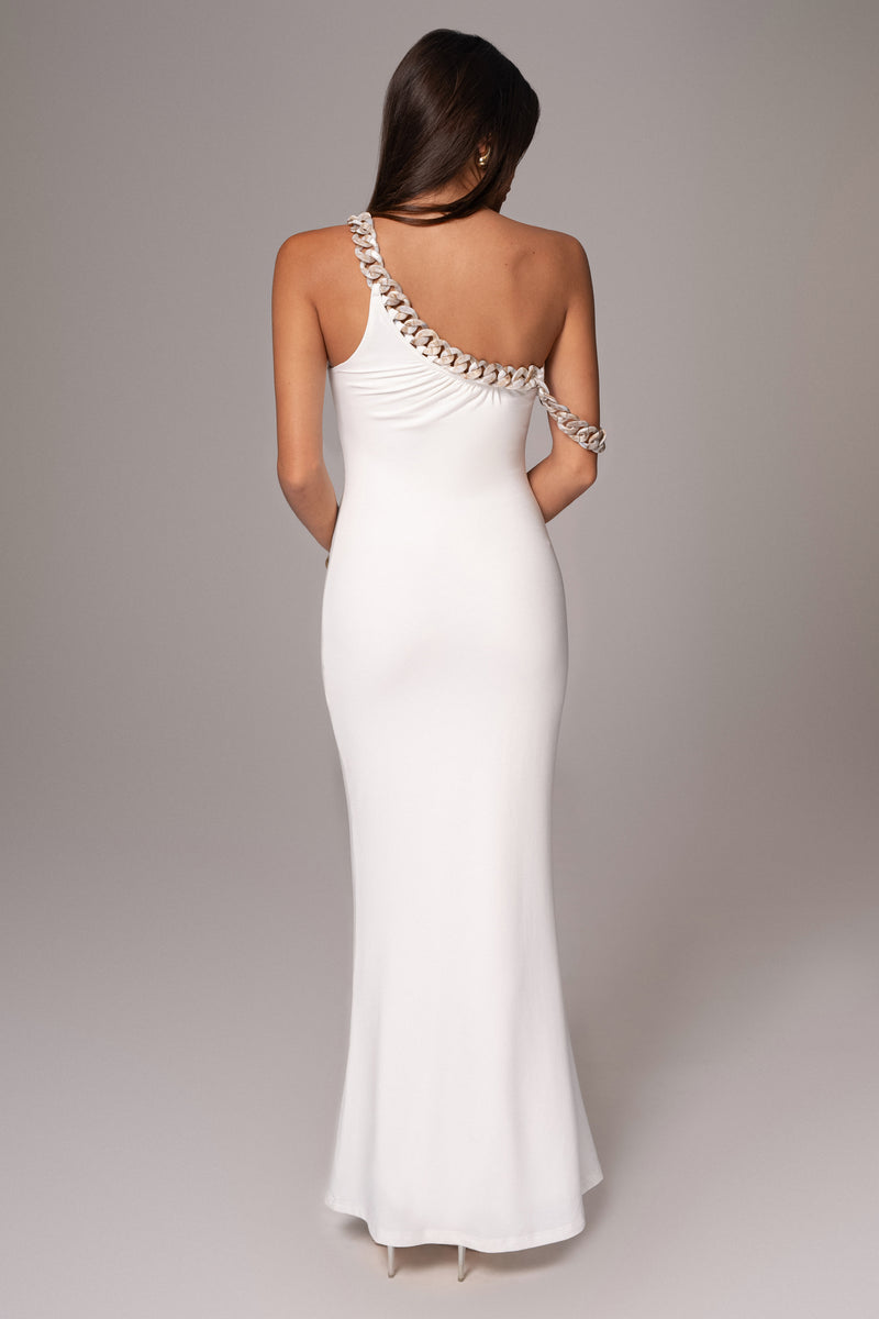 White Monette Asymmetric Dress