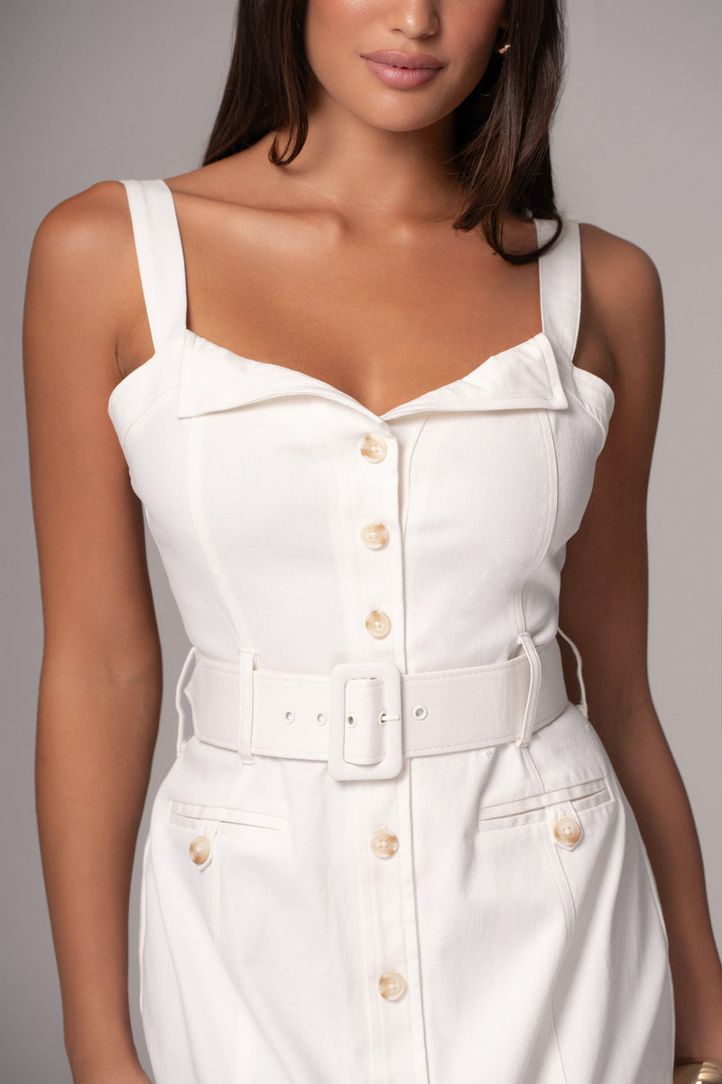 Ivory Forever Summer Belted Dress