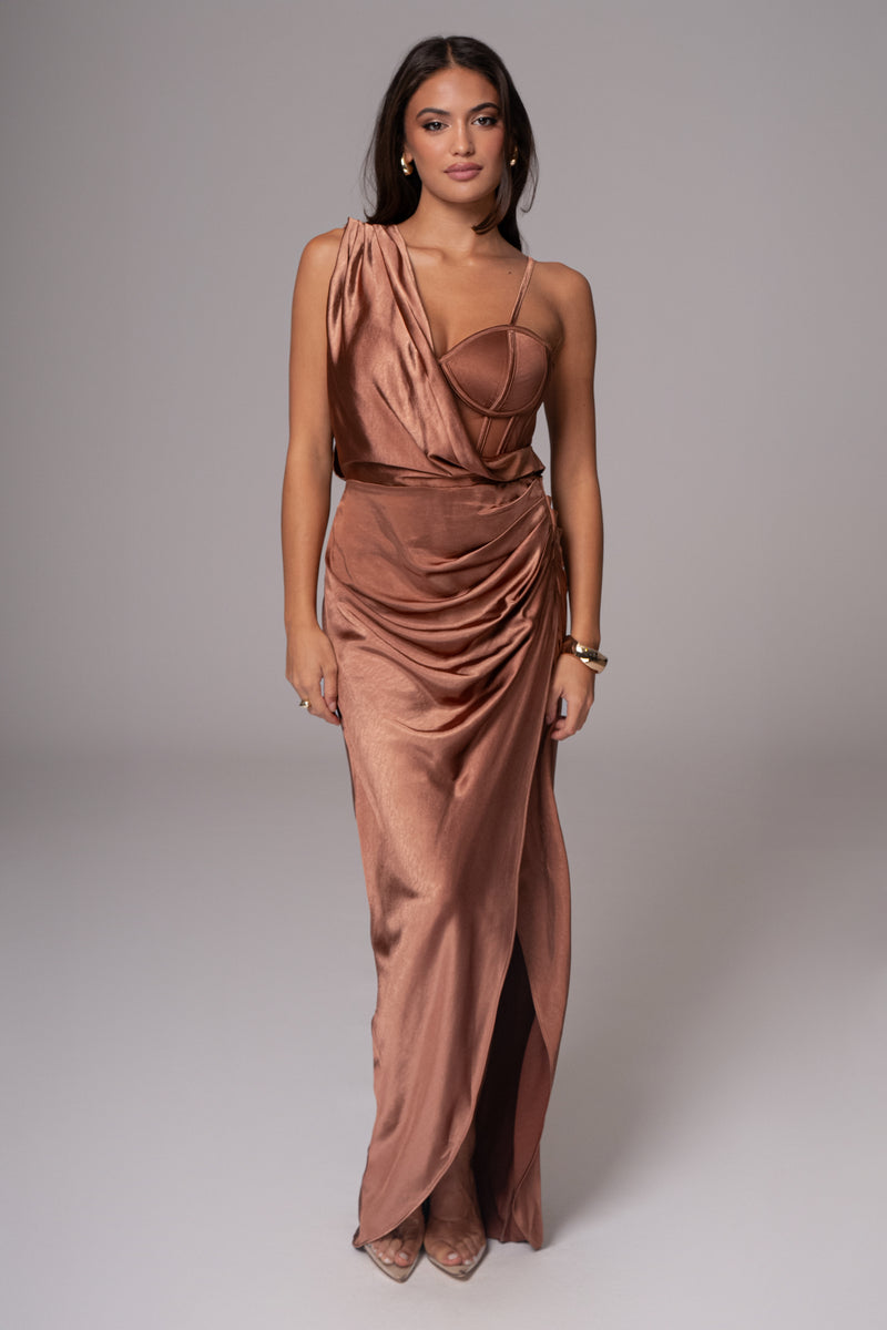 Chocolate Anastacia Drape Maxi Dress