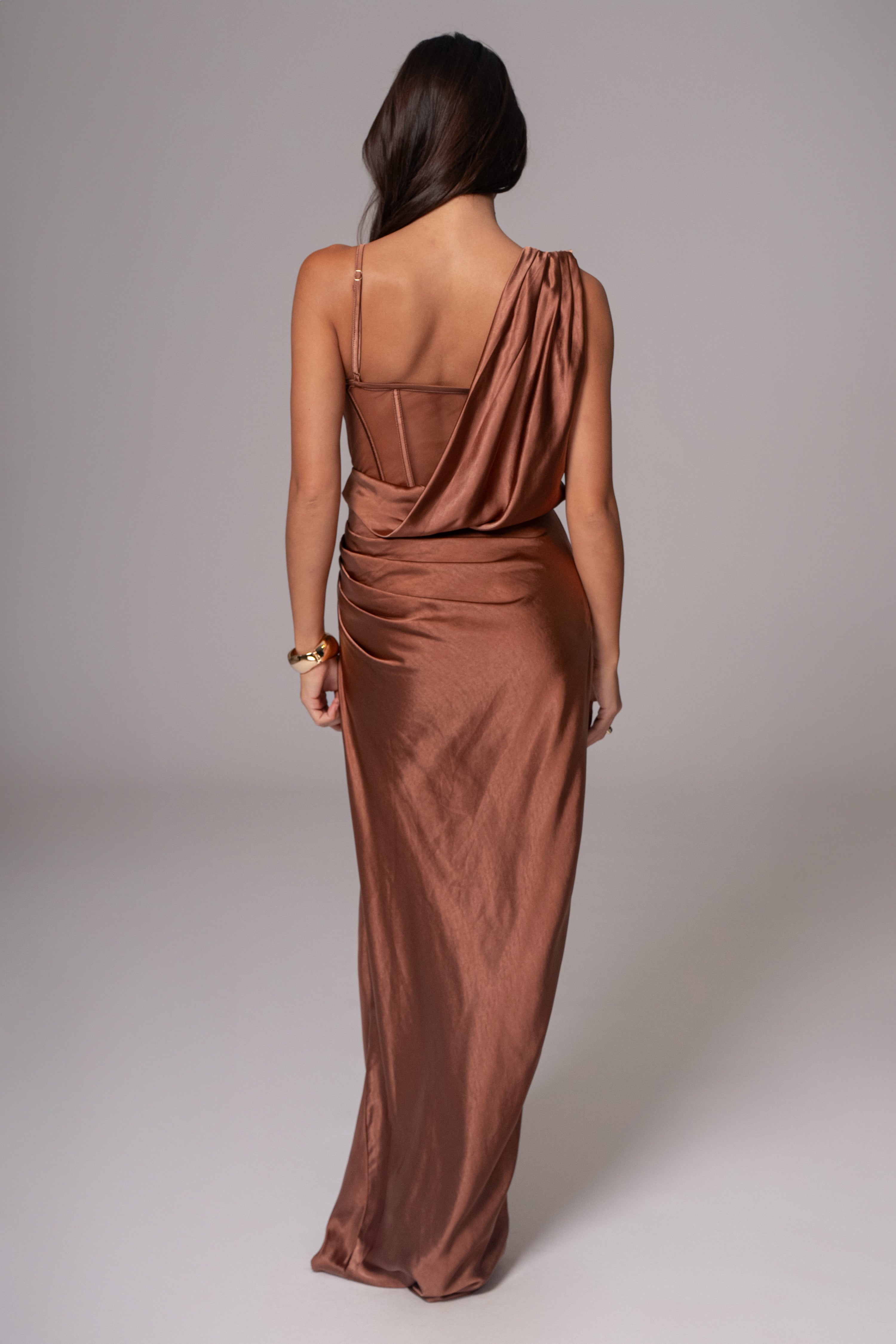 Chocolate Anastacia Drape Maxi Dress