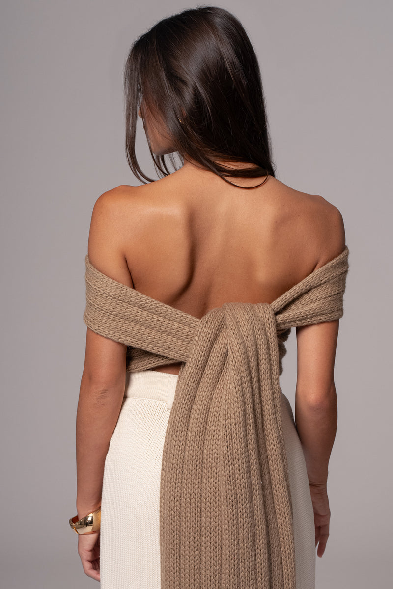 Pull en maille torsadée taupe Soft Life