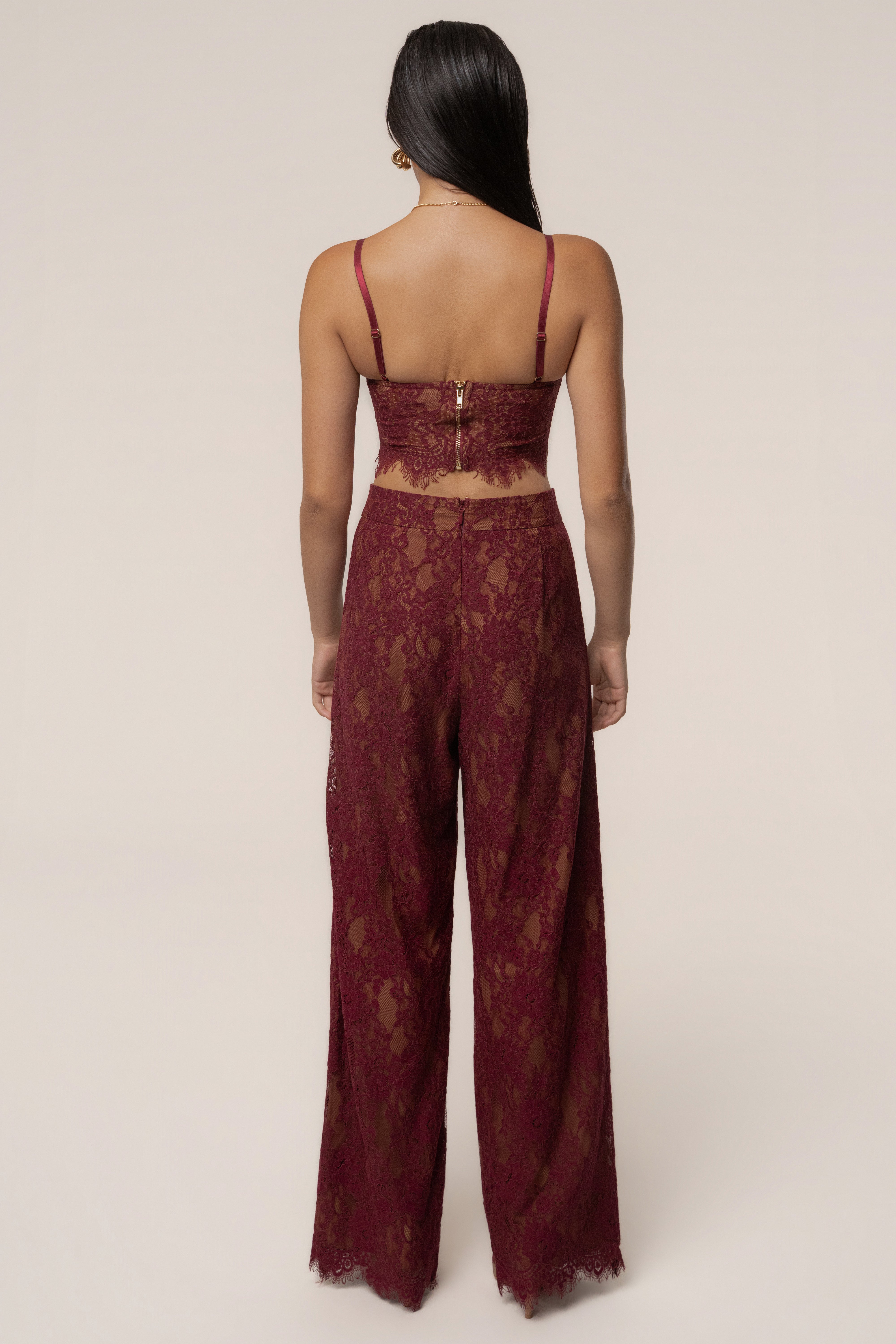 Burgundy Forever Crush Lace Top