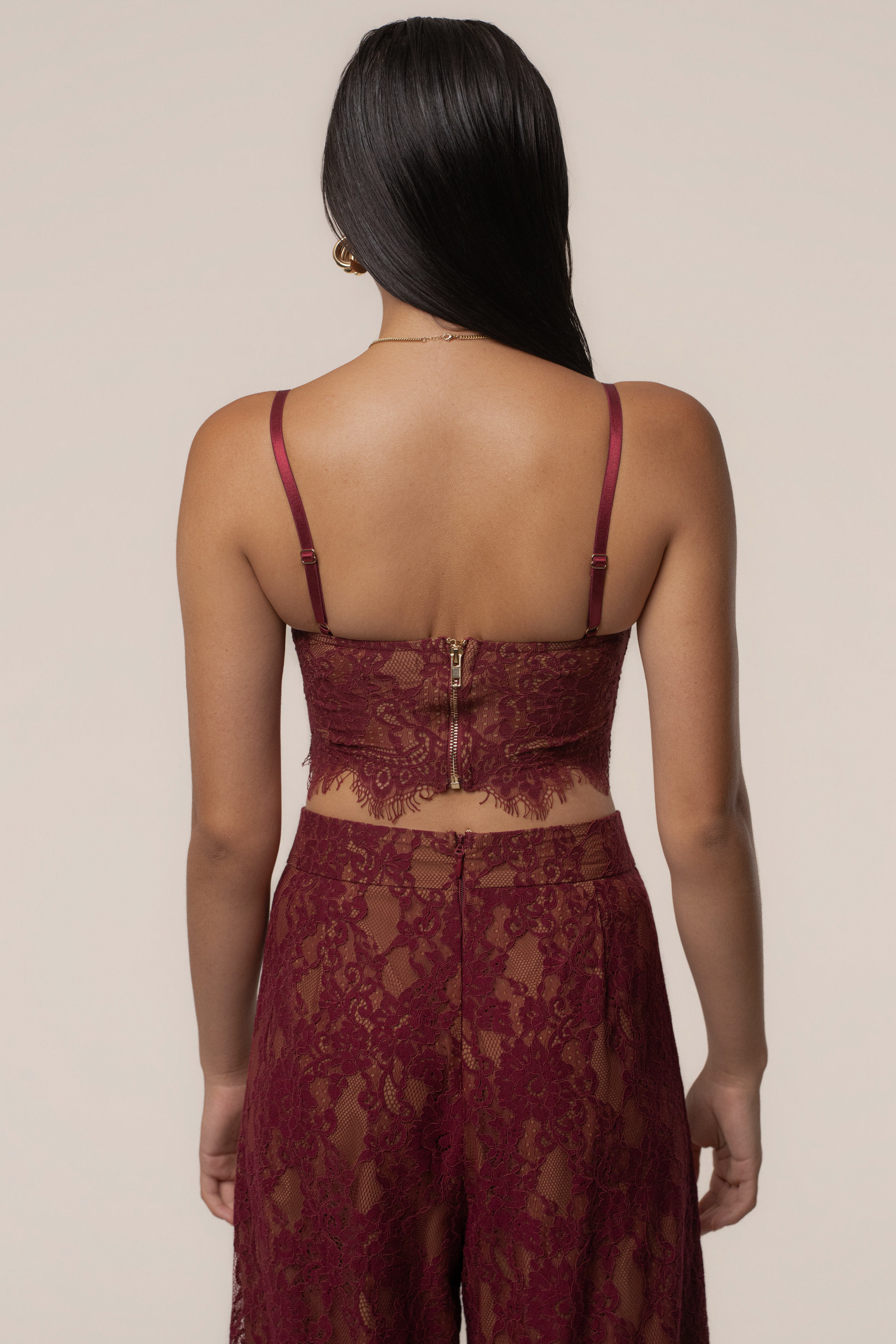 Burgundy Forever Crush Lace Top