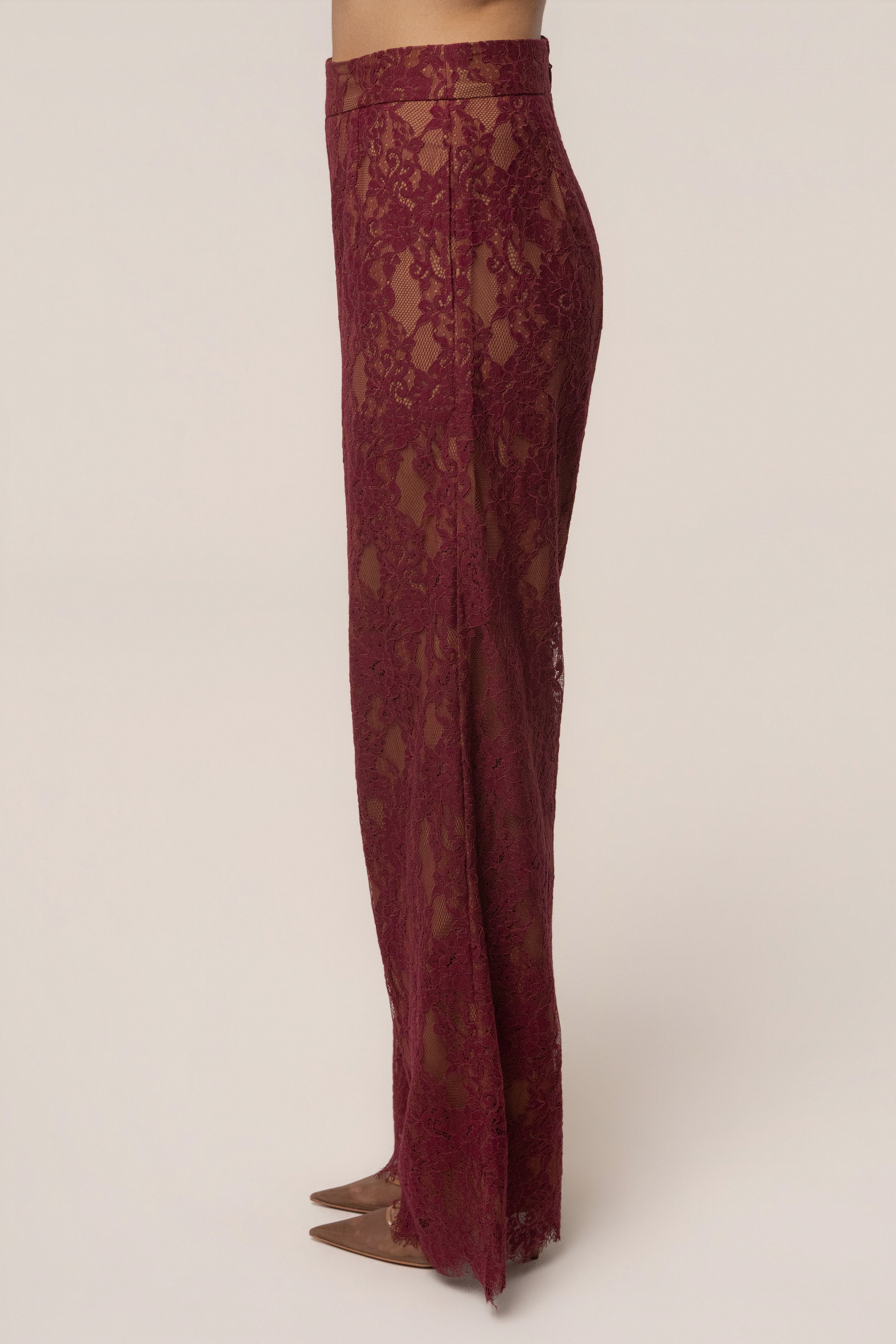 Burgundy Forever Crush Lace Pant
