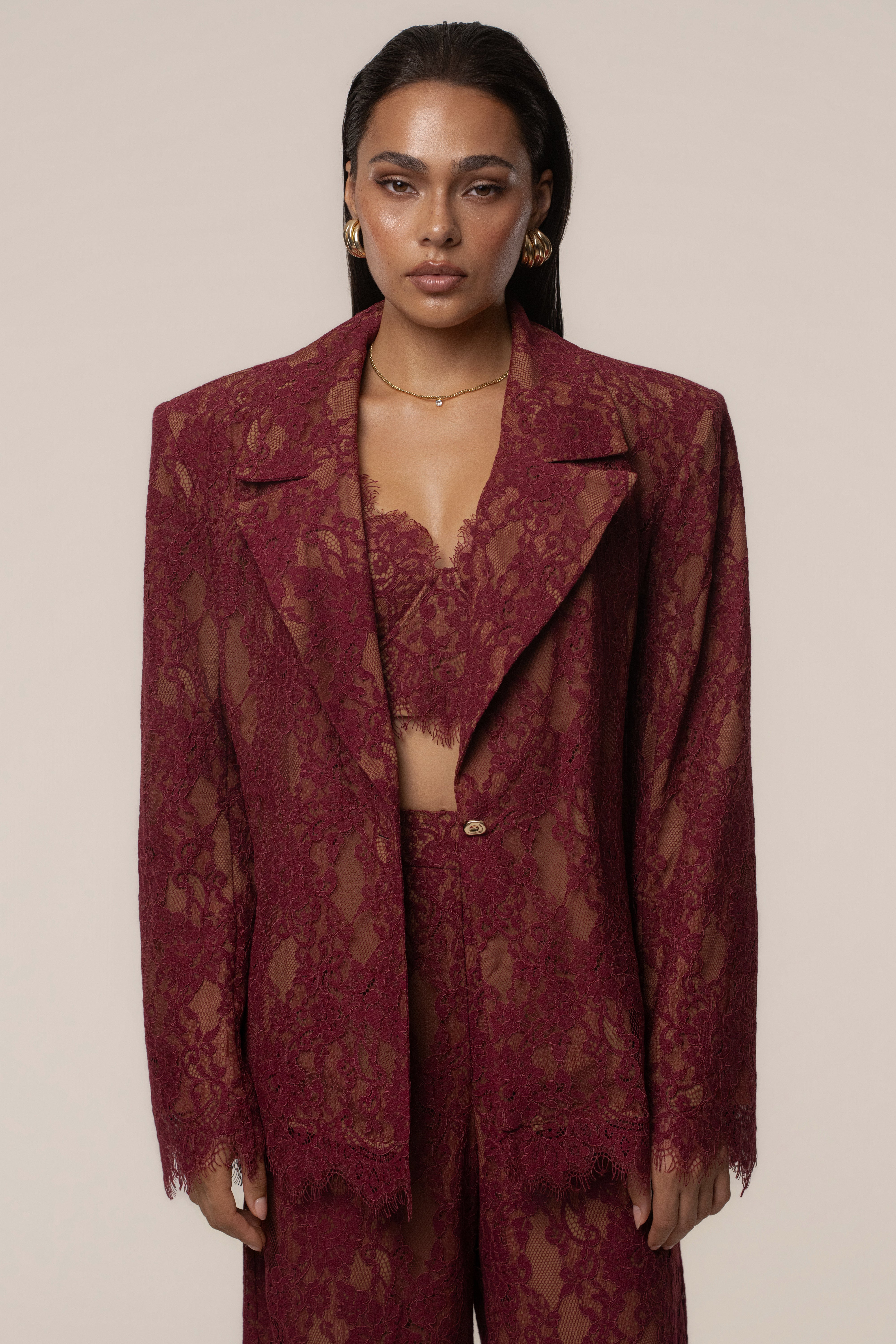 Burgundy Forever Crush Lace Top