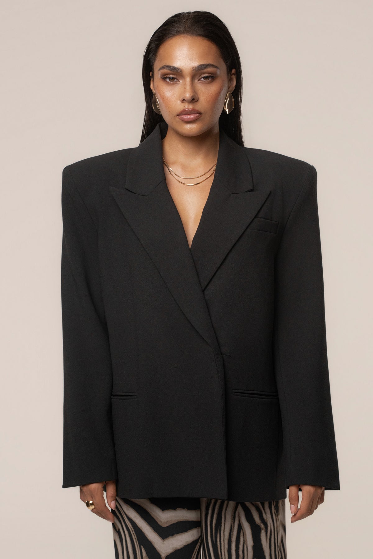 Black Core Standard Double Breasted Blazer