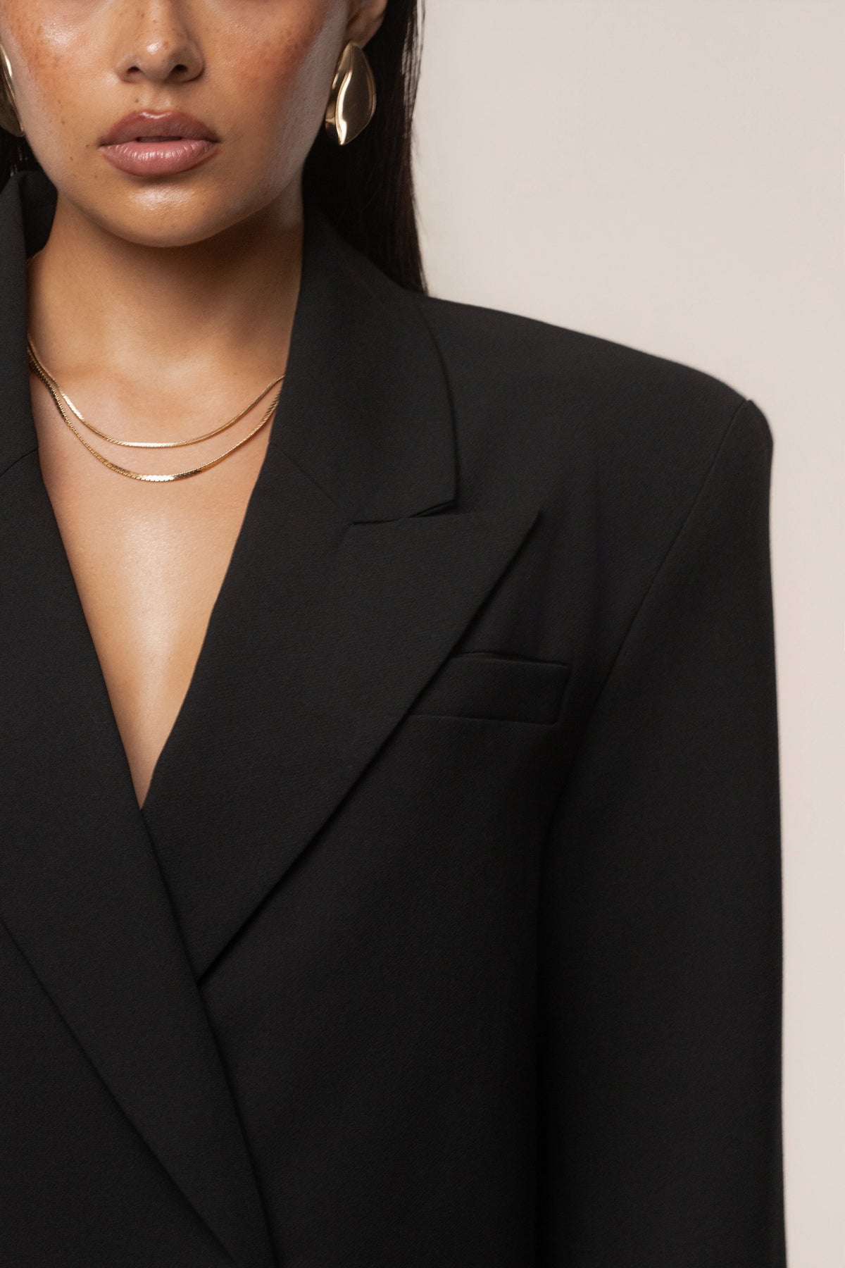 Black Core Standard Double Breasted Blazer