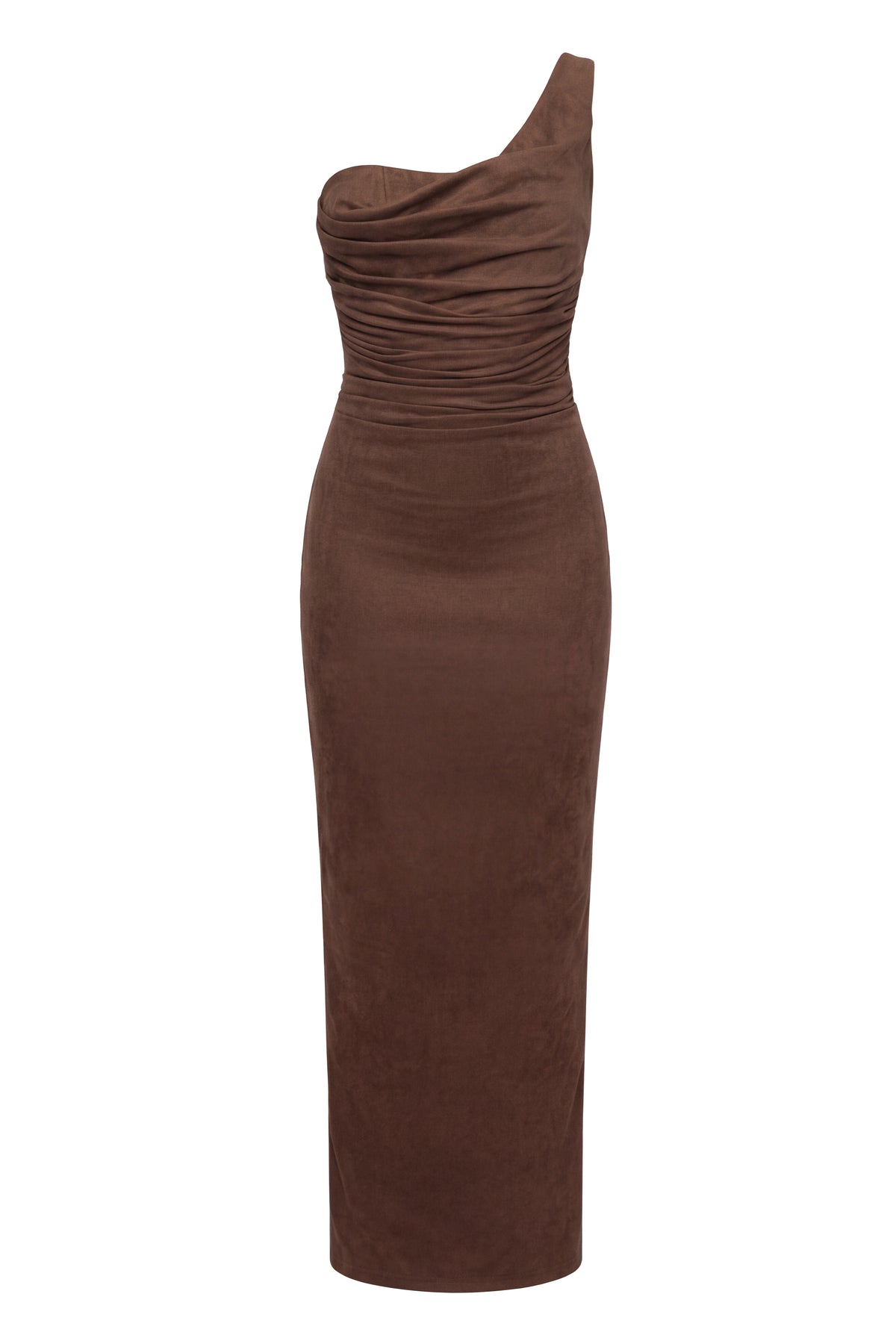 Chocolate Monte Carlo Suede Maxi Dress