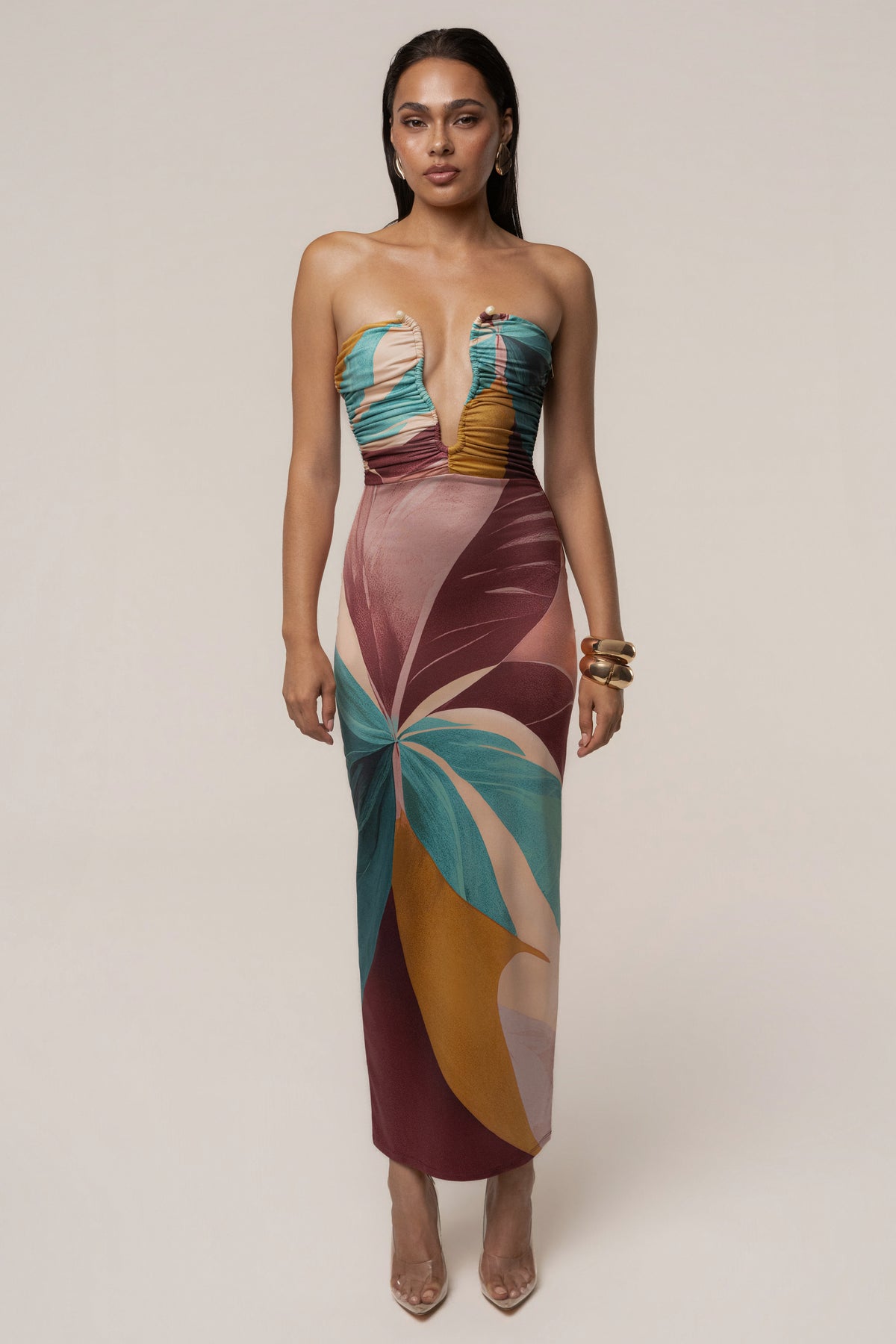 Multi Palm Mirage Dress