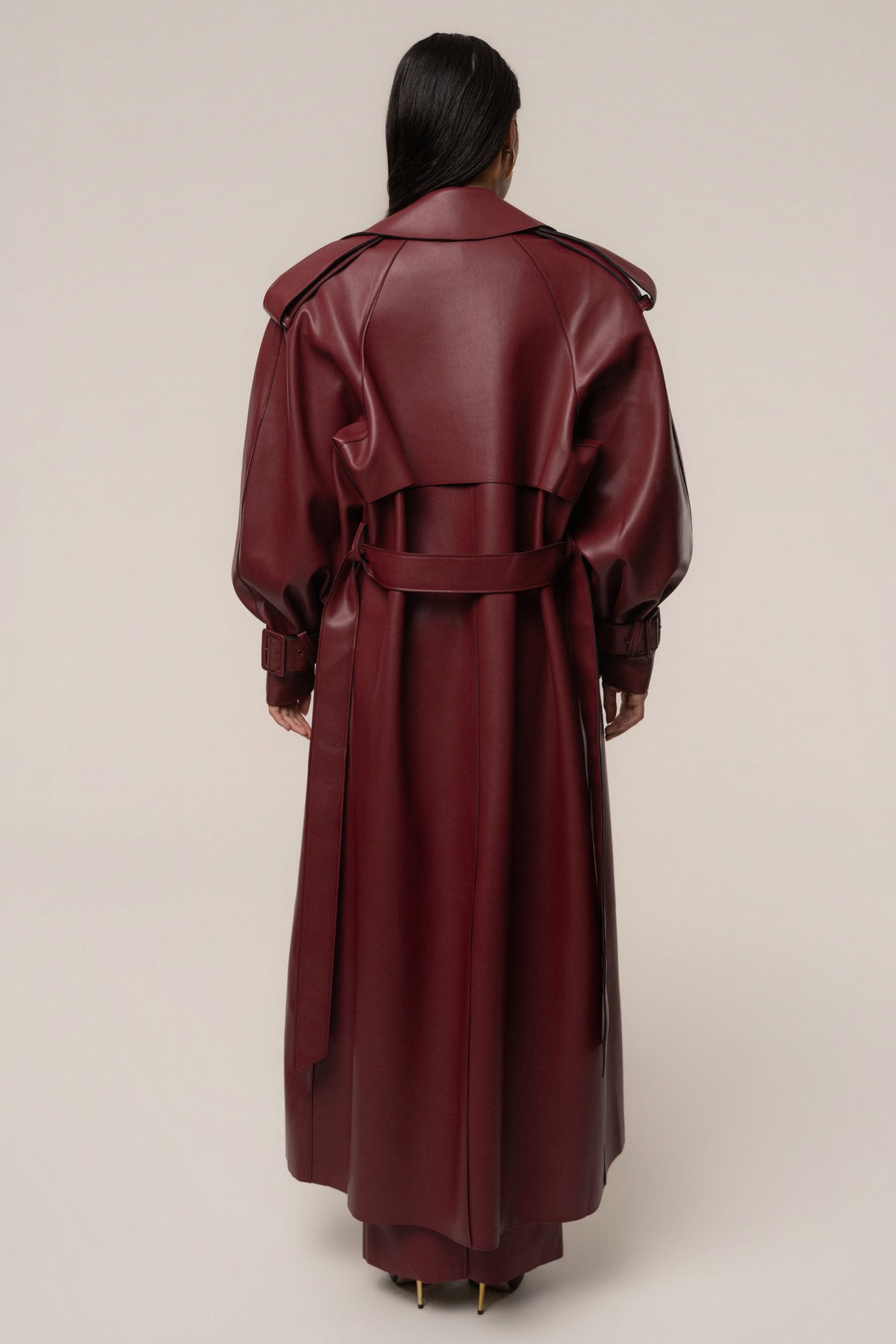 PRE-ORDER Burgundy The Icon PU Leather Coat