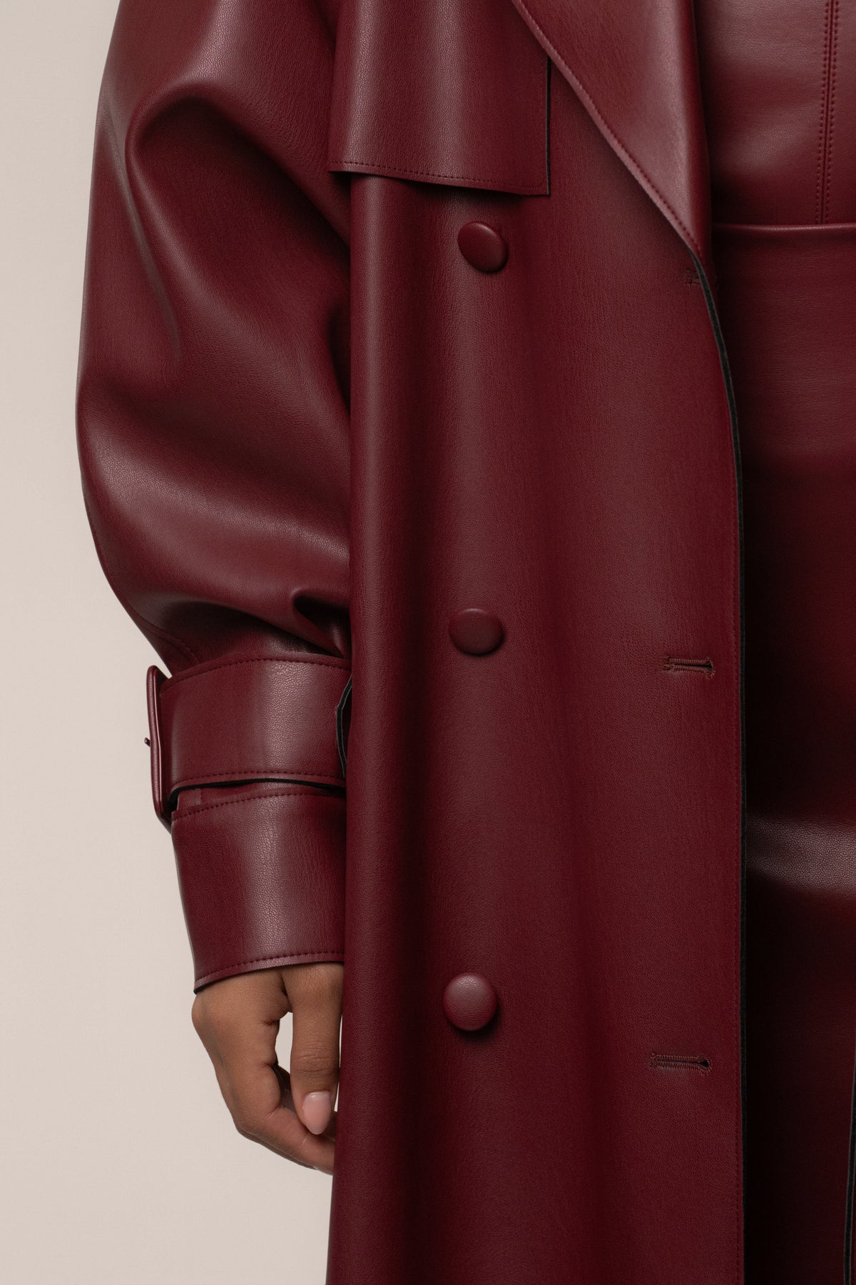 PRE-ORDER Burgundy The Icon PU Leather Coat