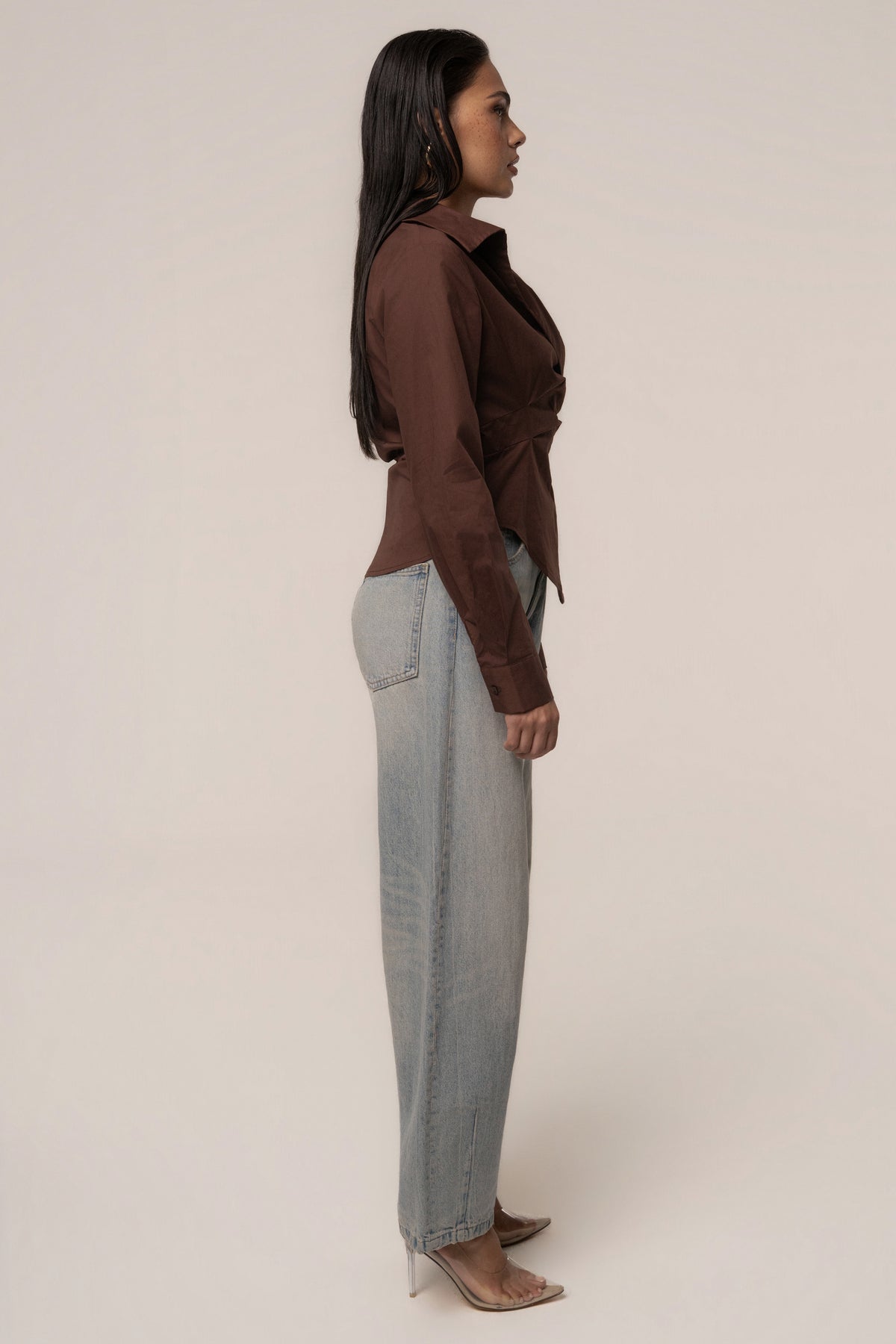Chocolate Sculpt And Form Blouse
