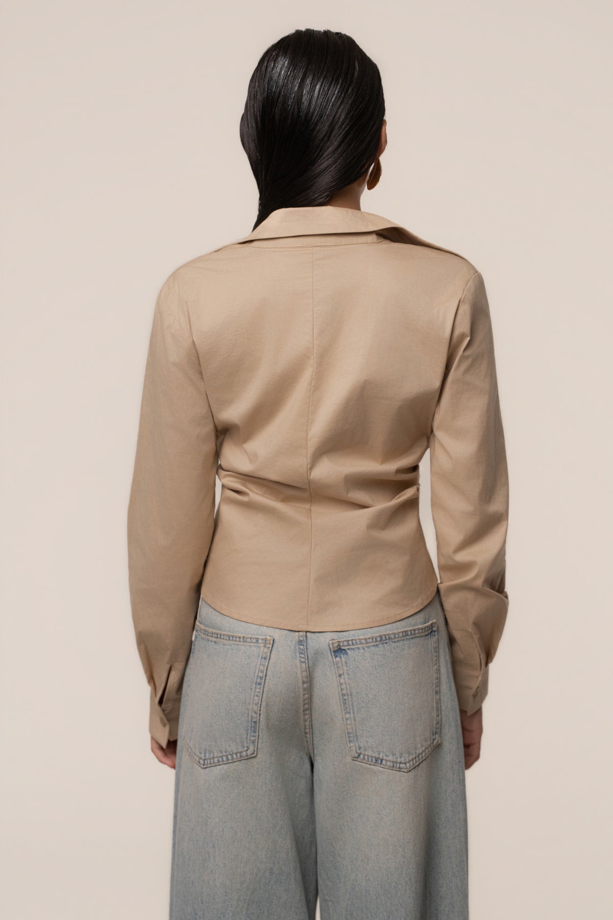 Beige Sculpt And Form Blouse