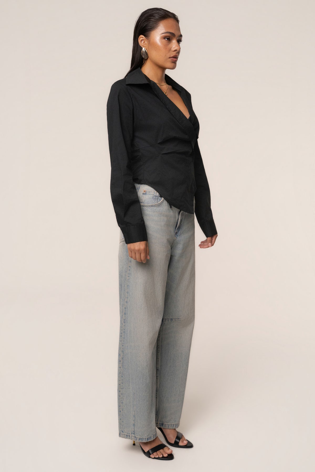 Black Sculpt And Form Blouse