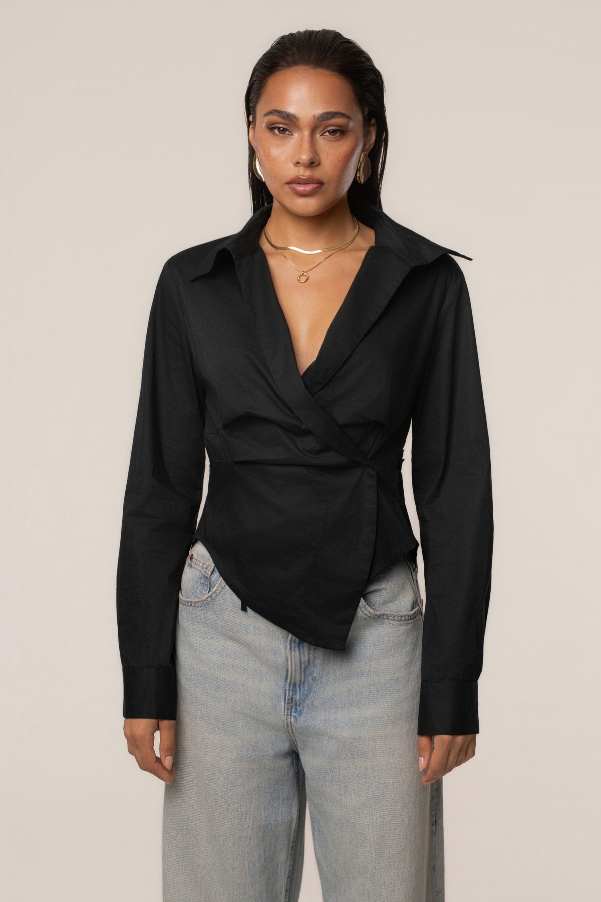 Black Sculpt And Form Blouse