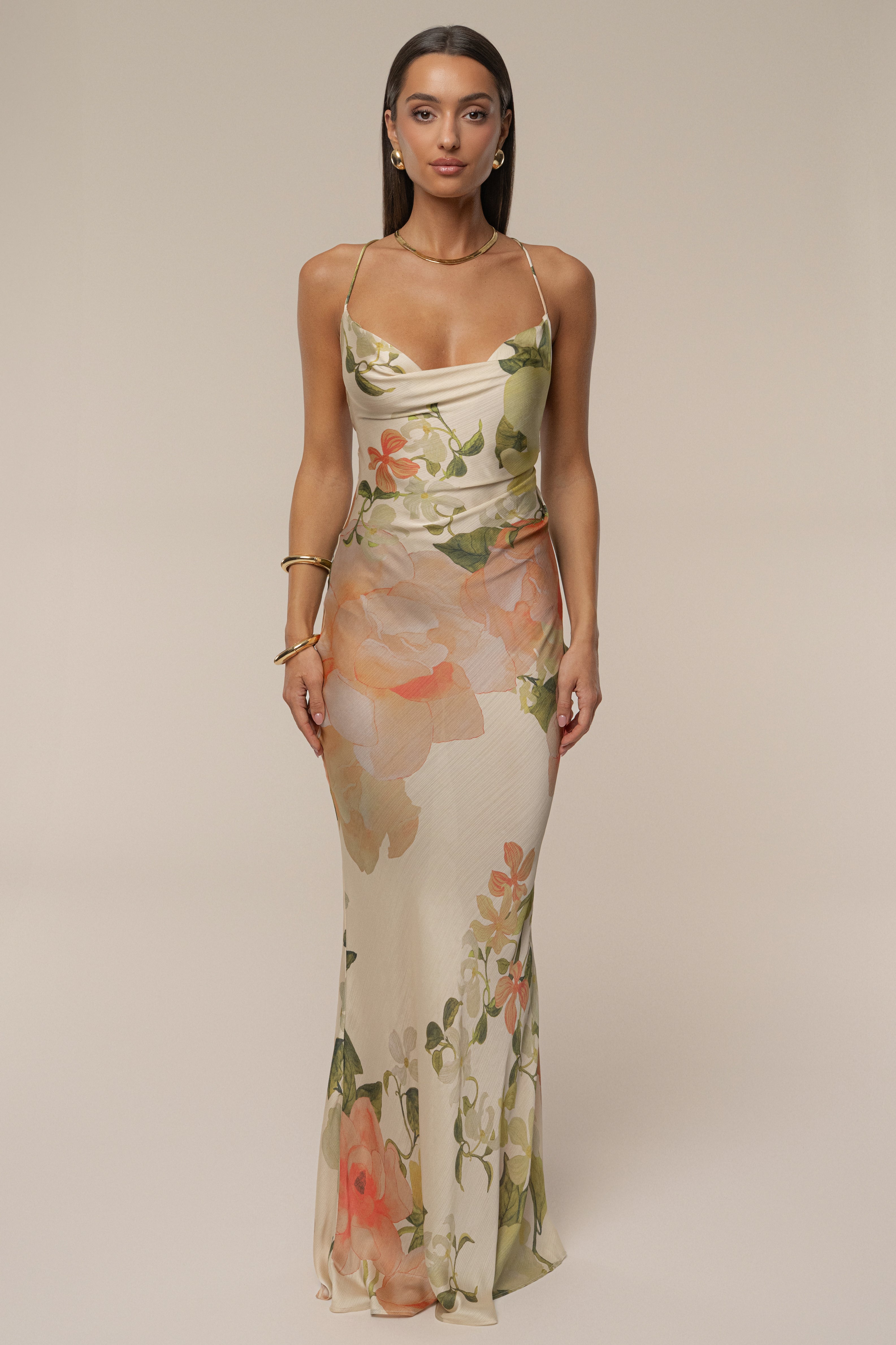 Ivory Summer Bloom Maxi Dress - JLUXLABEL