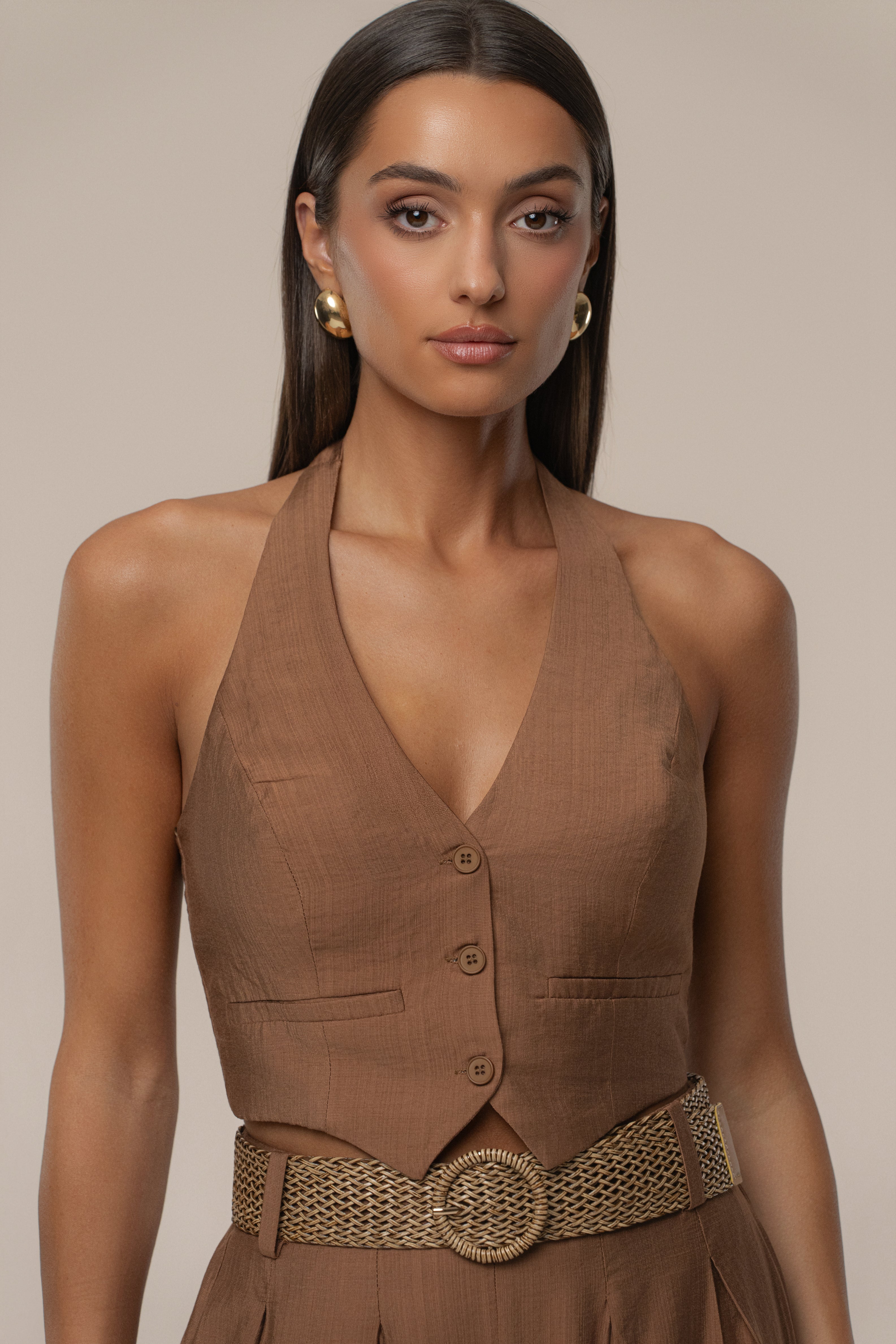 Beige Bailey Two-Piece Pant Set - JLUXLABEL