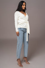 Ivory Rules Of Love Wrap Top - JLUXLABEL