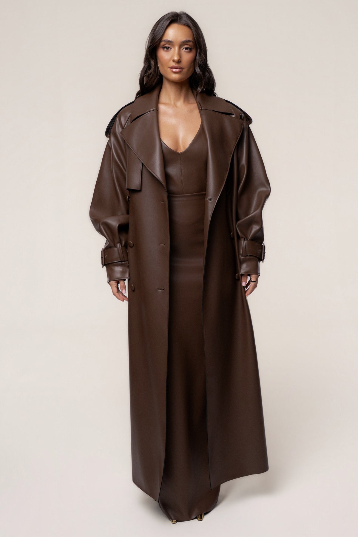 PRE-ORDER Chocolate The Icon PU Leather Coat