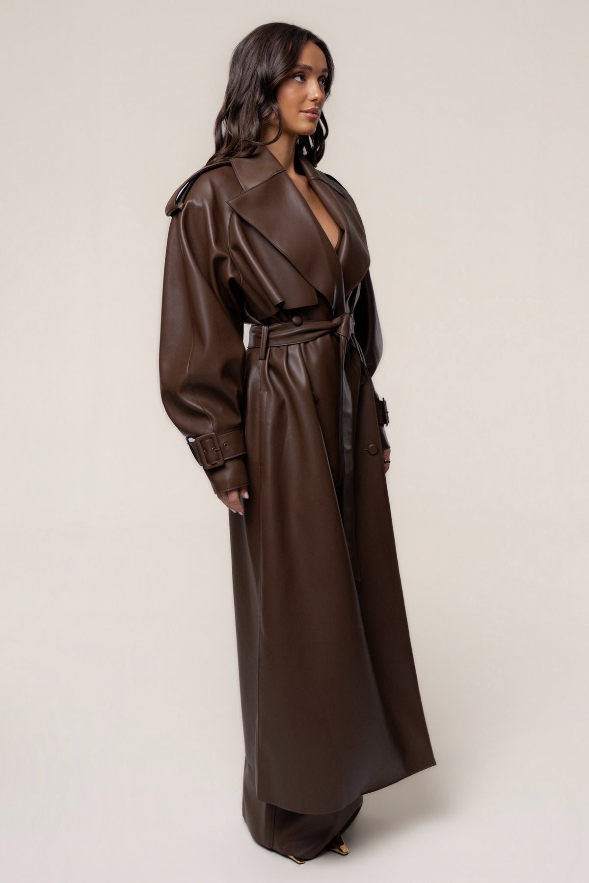 PRE-ORDER Chocolate The Icon PU Leather Coat