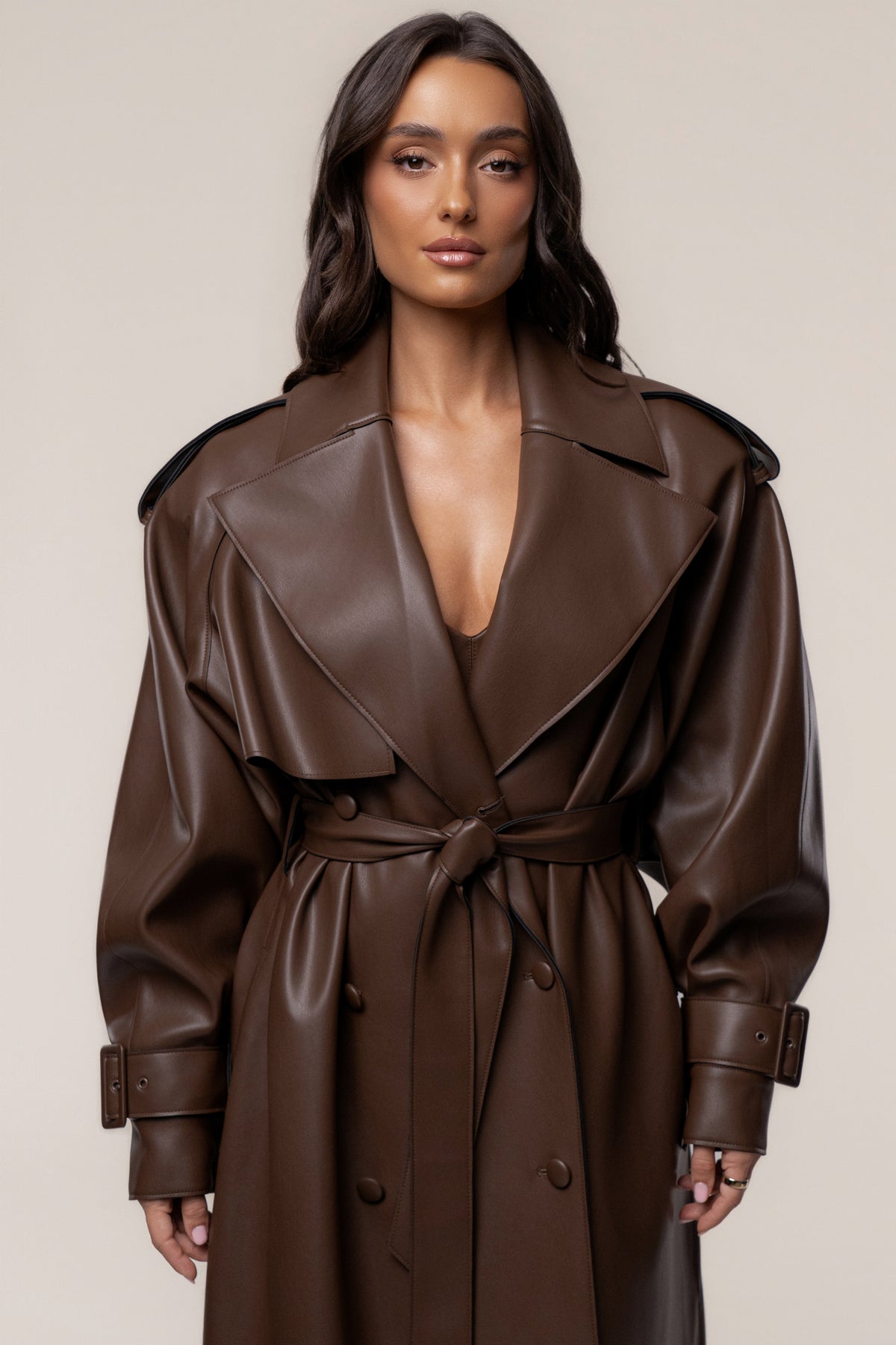 PRE-ORDER Chocolate The Icon PU Leather Coat
