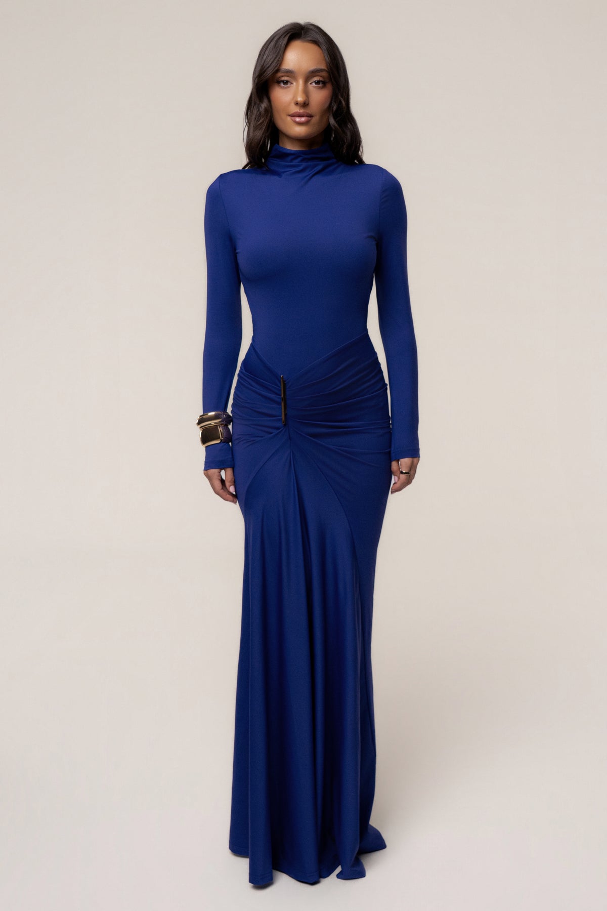 Purple  Esmeralda Mock Neck Dress